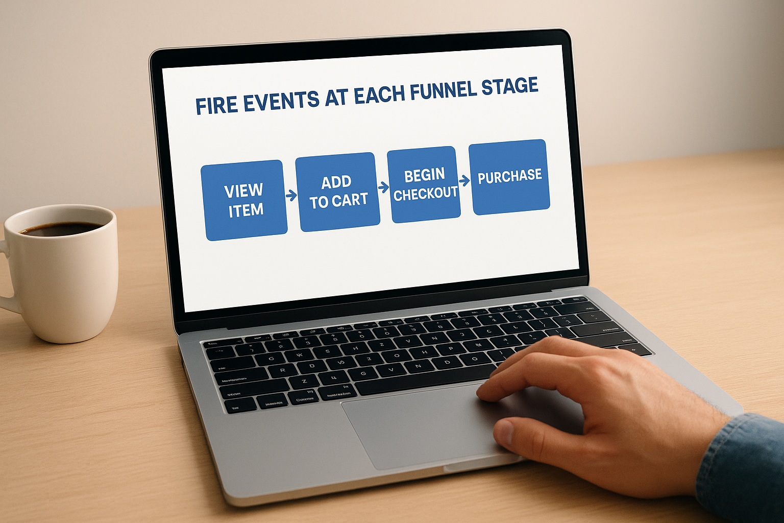 Fire events at each funnel stage