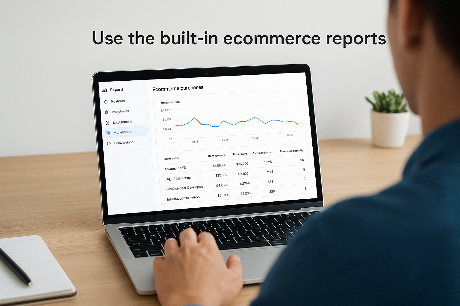 Use the built-in ecommerce reports