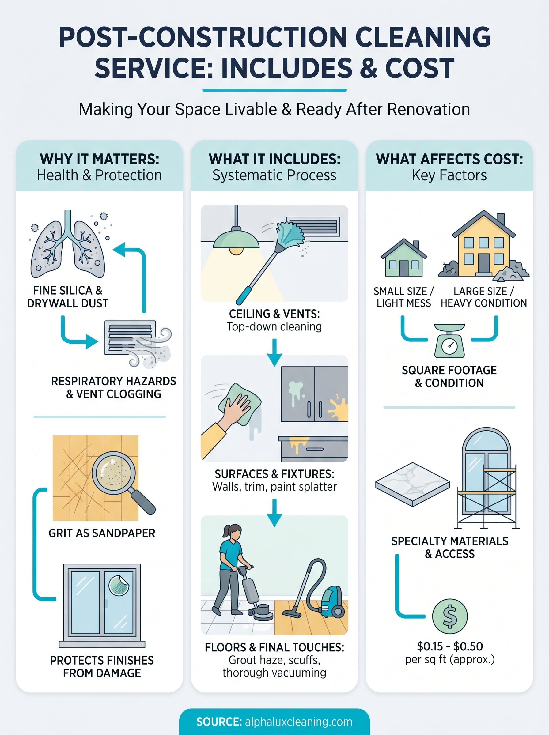 post construction cleaning service infographic