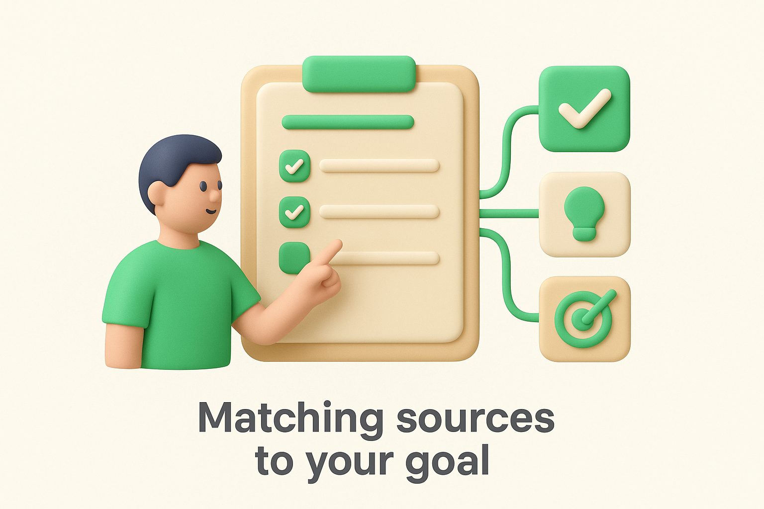 Matching sources to your goal
