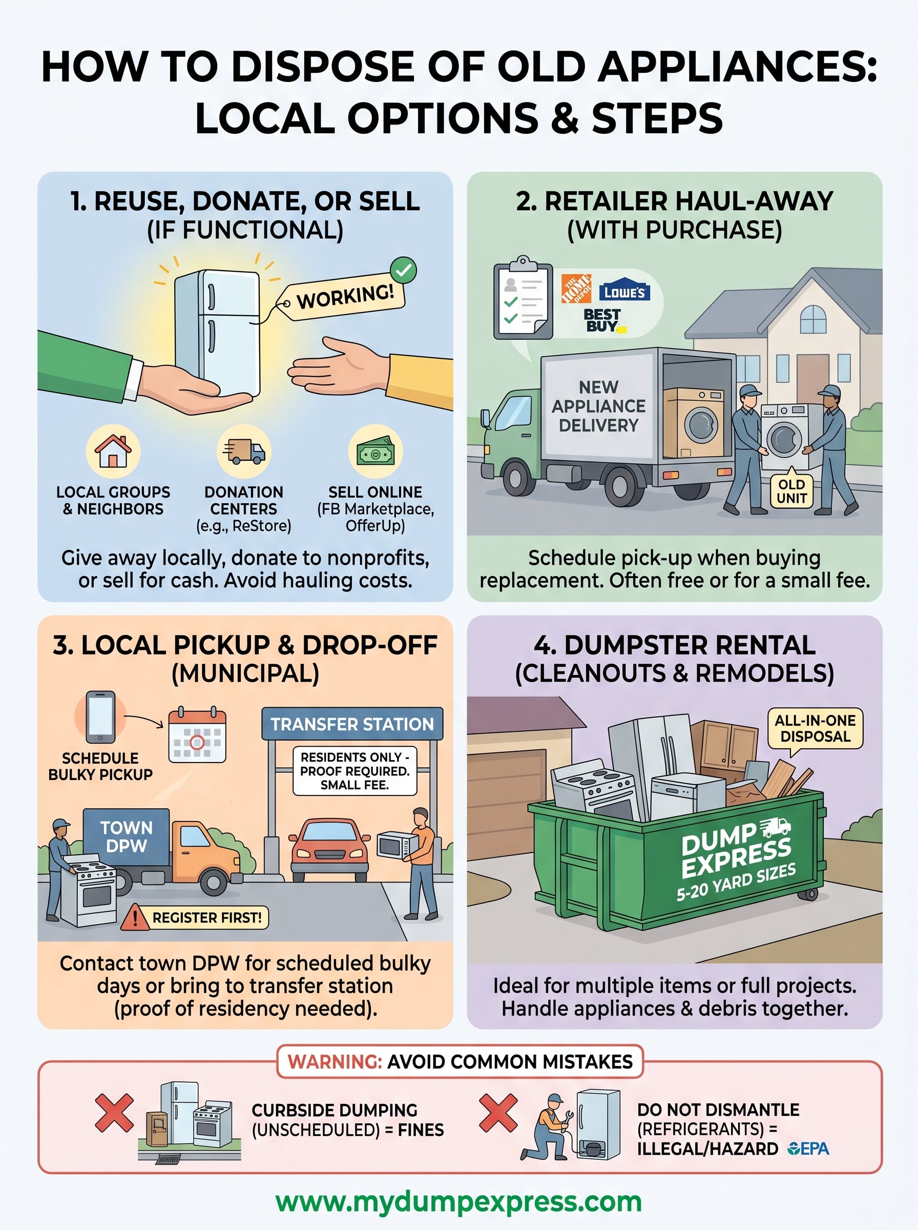 how to dispose of old appliances infographic