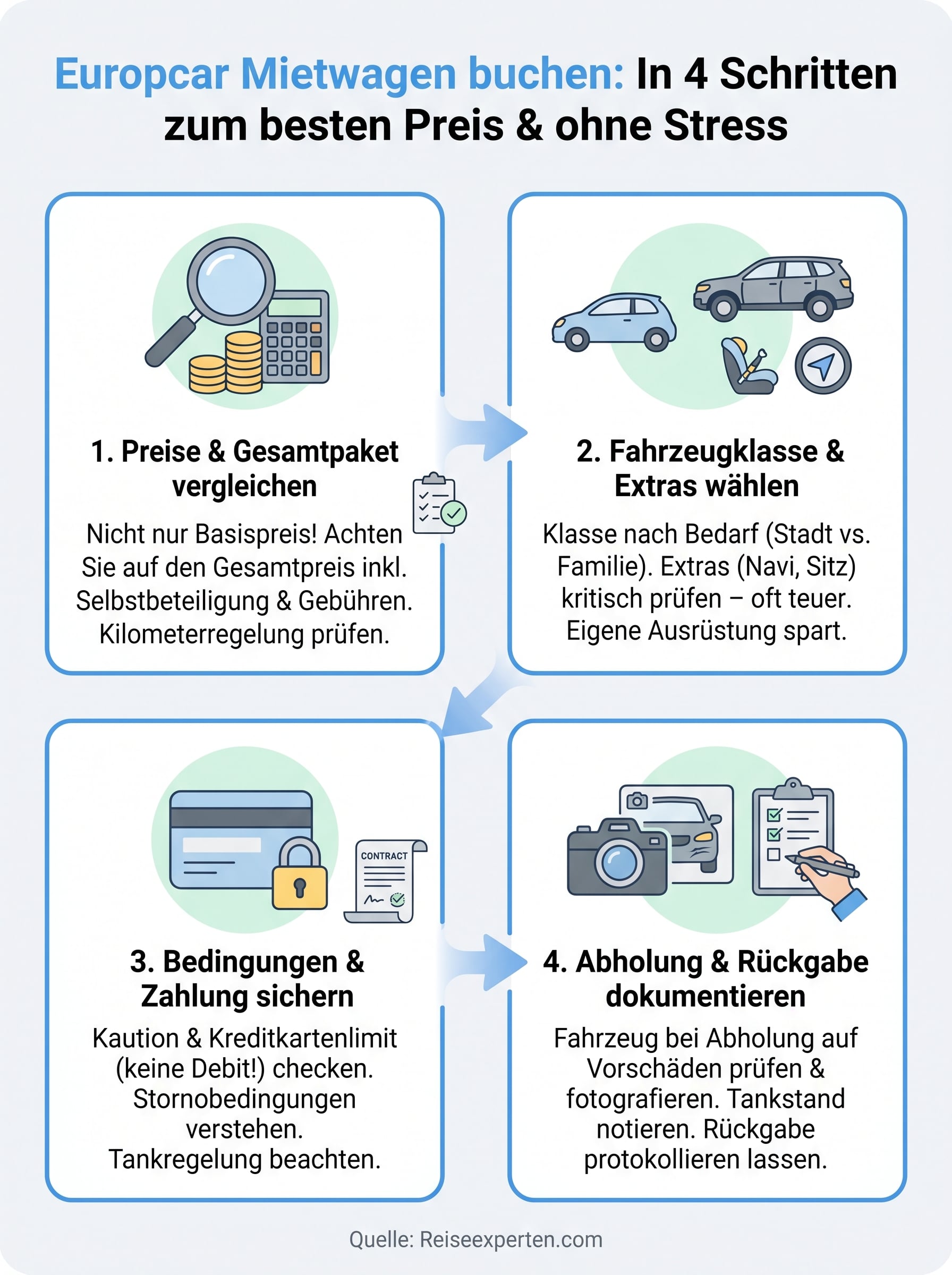 europcar mietwagen buchen infographic