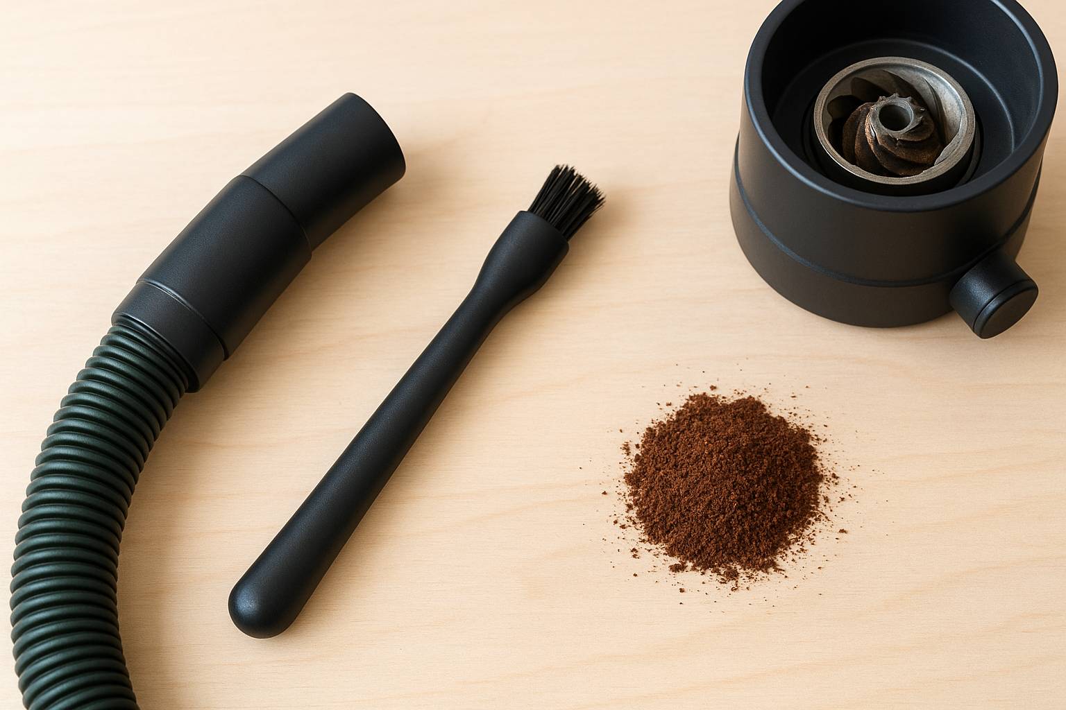 4. LUCCA grinder cleaning kit with vacuum and burr cleaner