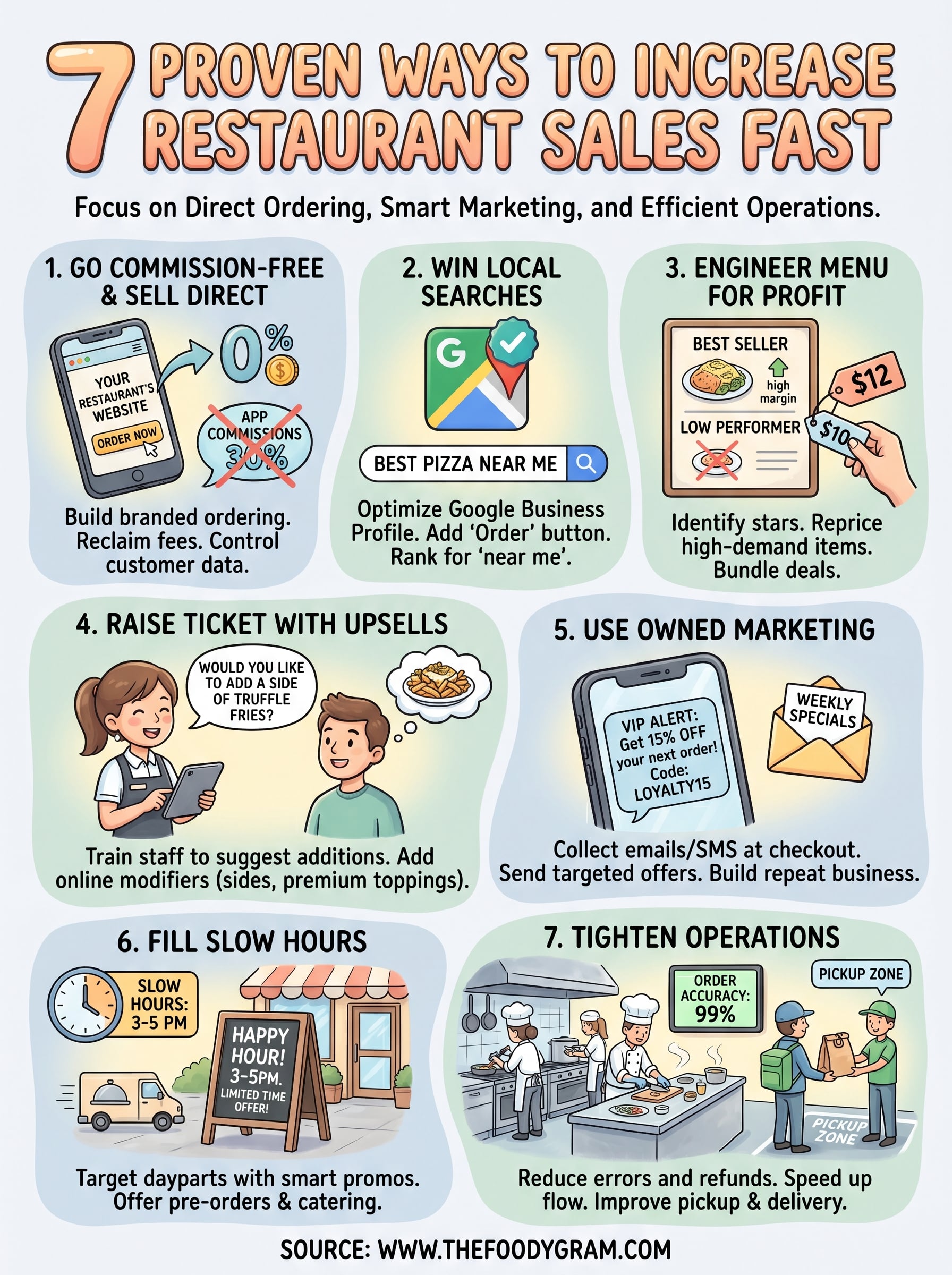 how to increase restaurant sales infographic