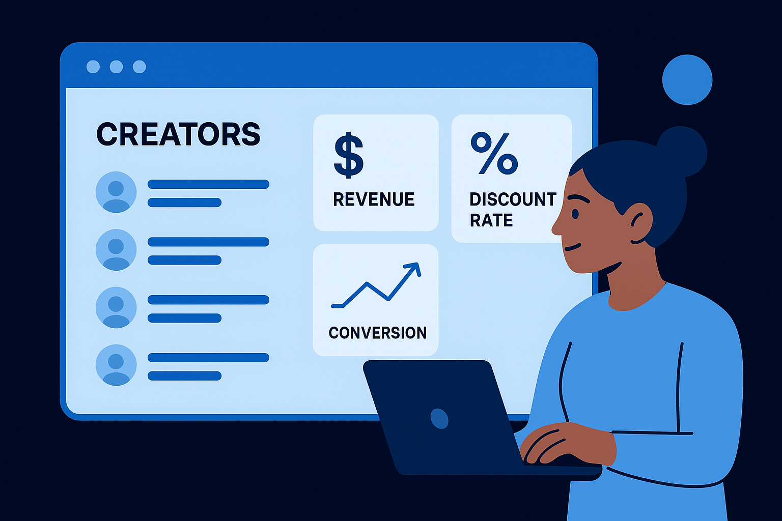 Monitor creator performance inside the dashboard