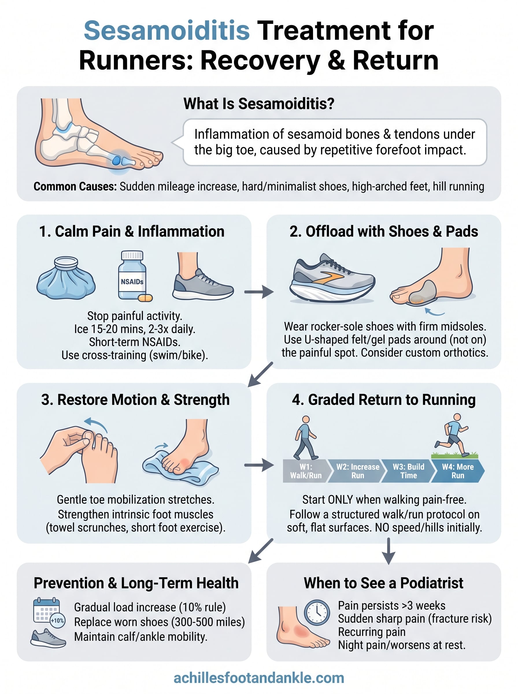 sesamoiditis treatment for runners infographic