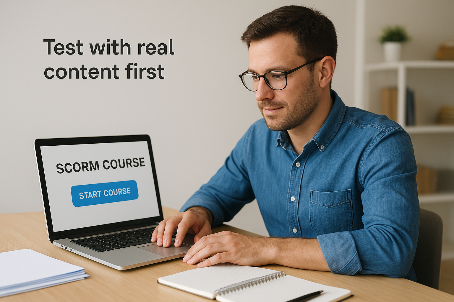 Test with real content first