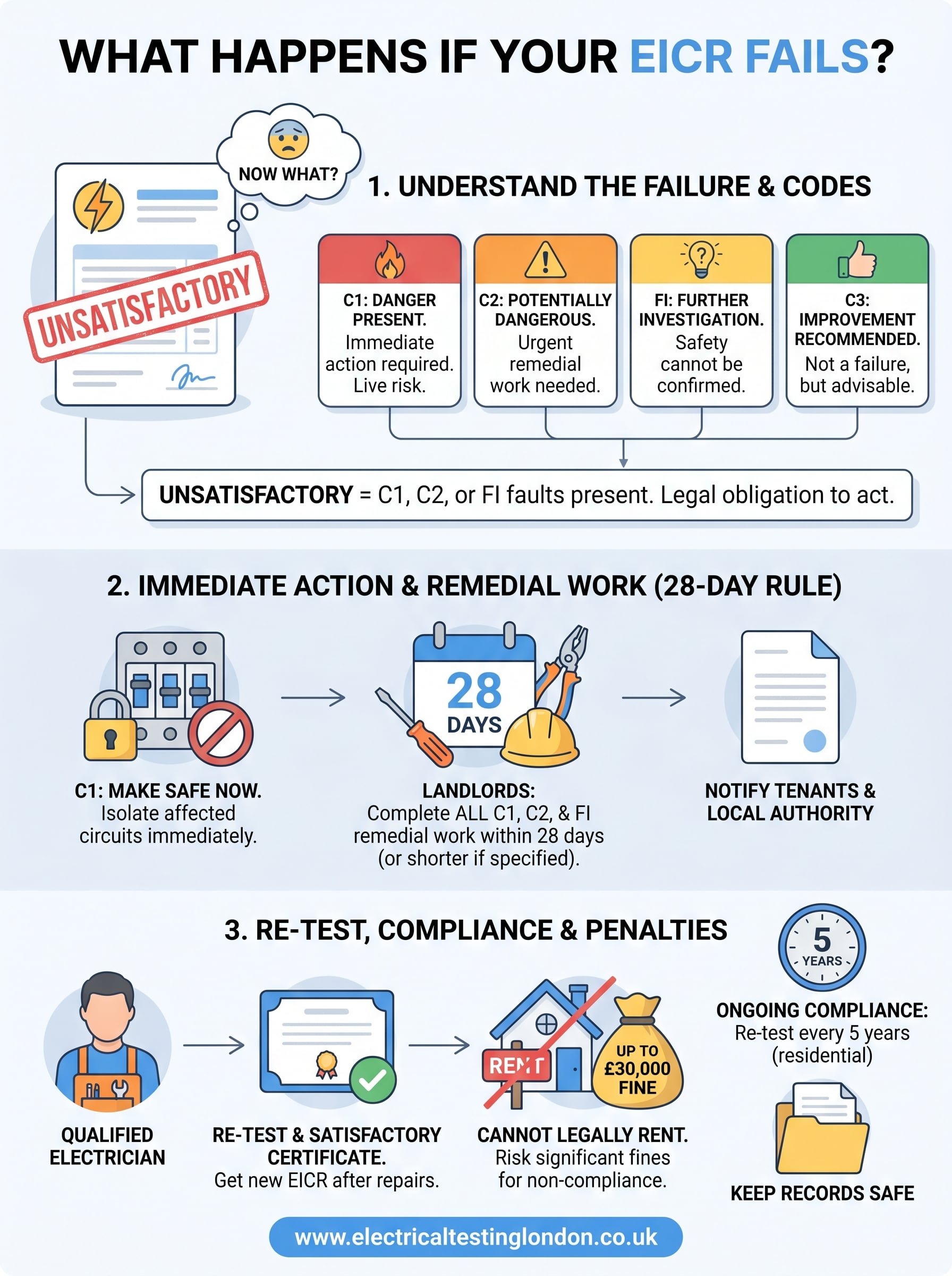 what happens if eicr fails infographic