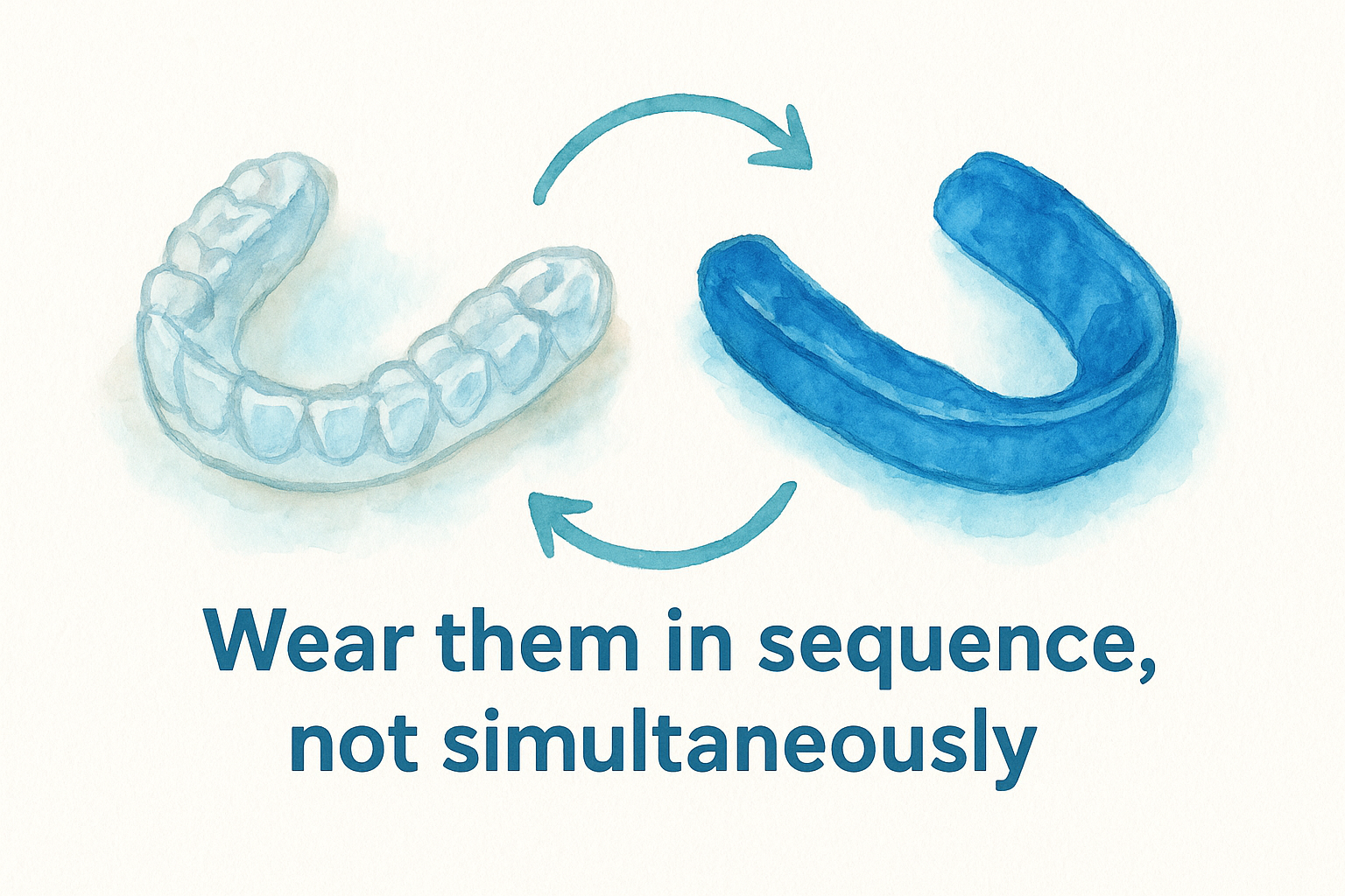 Wear them in sequence, not simultaneously