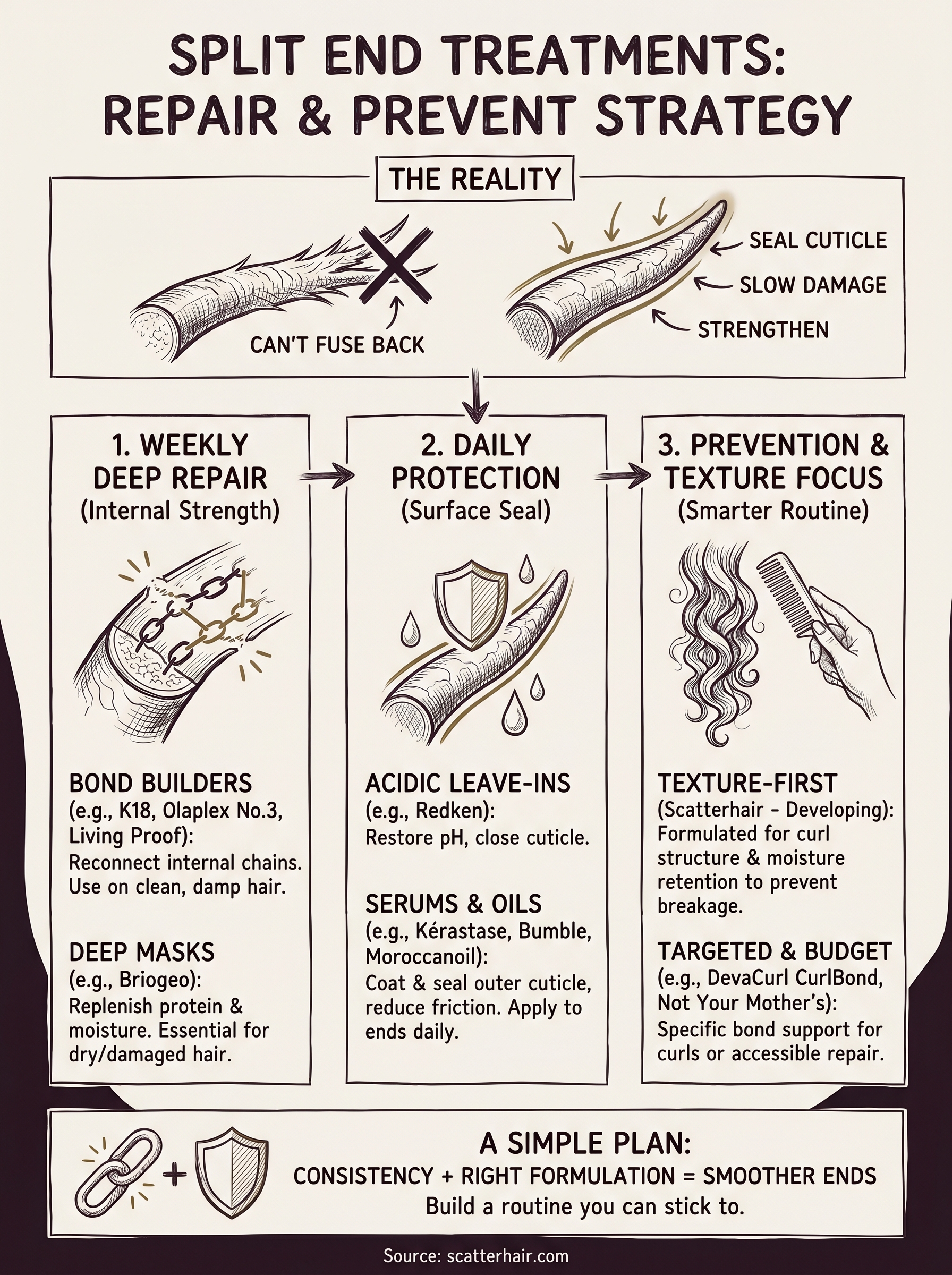 best split end treatment infographic