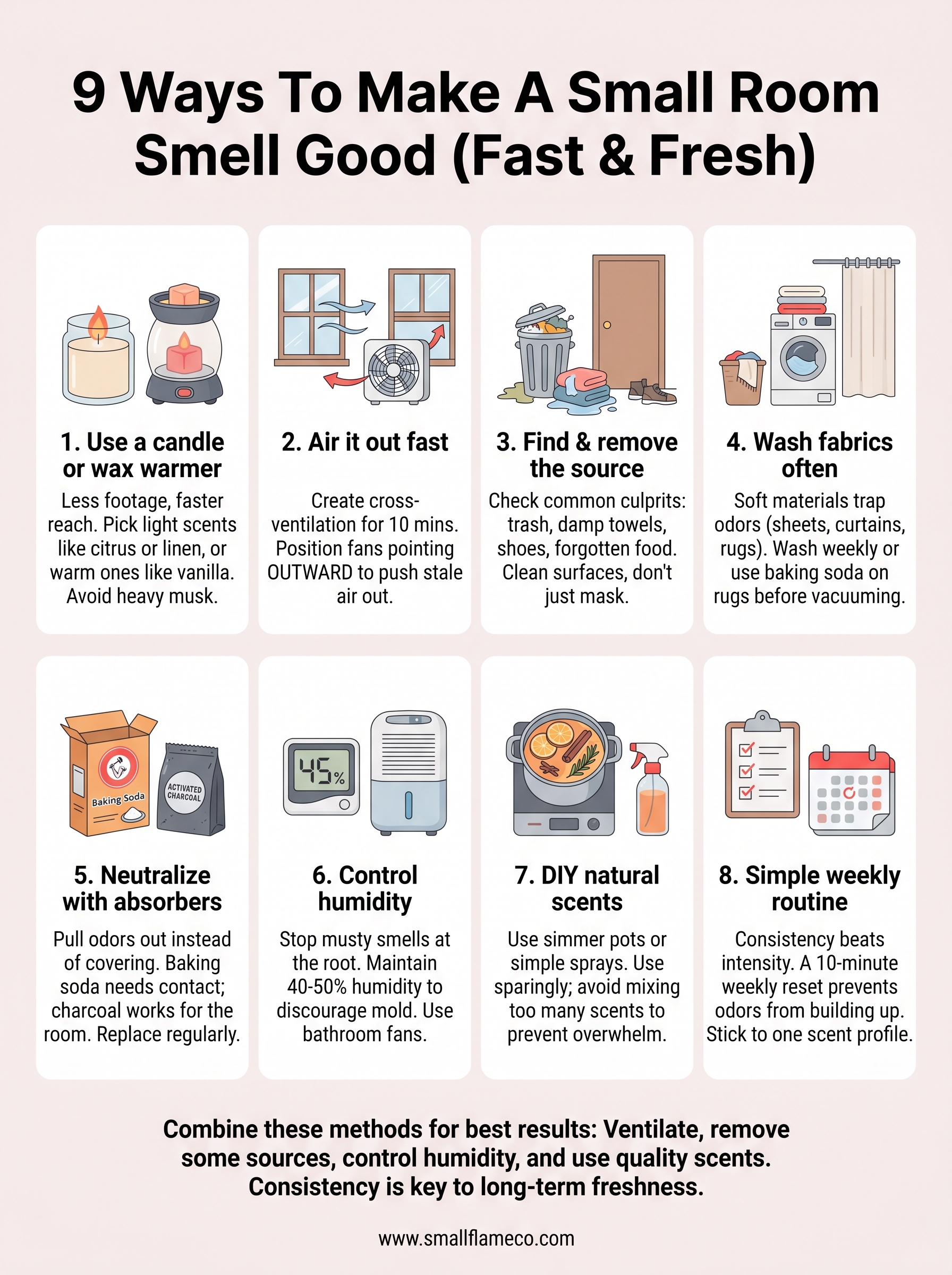 how to make a small room smell good infographic