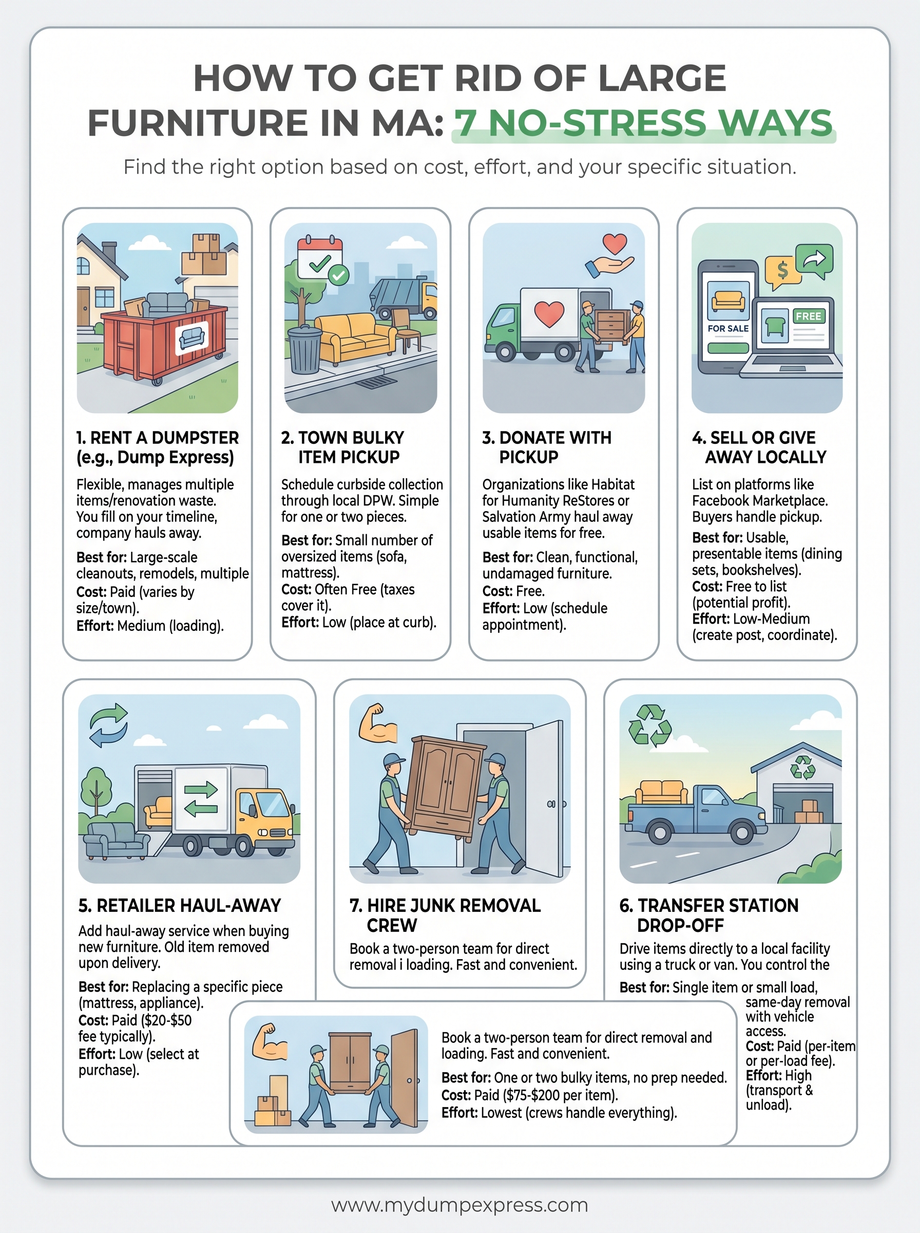 how to get rid of large furniture infographic