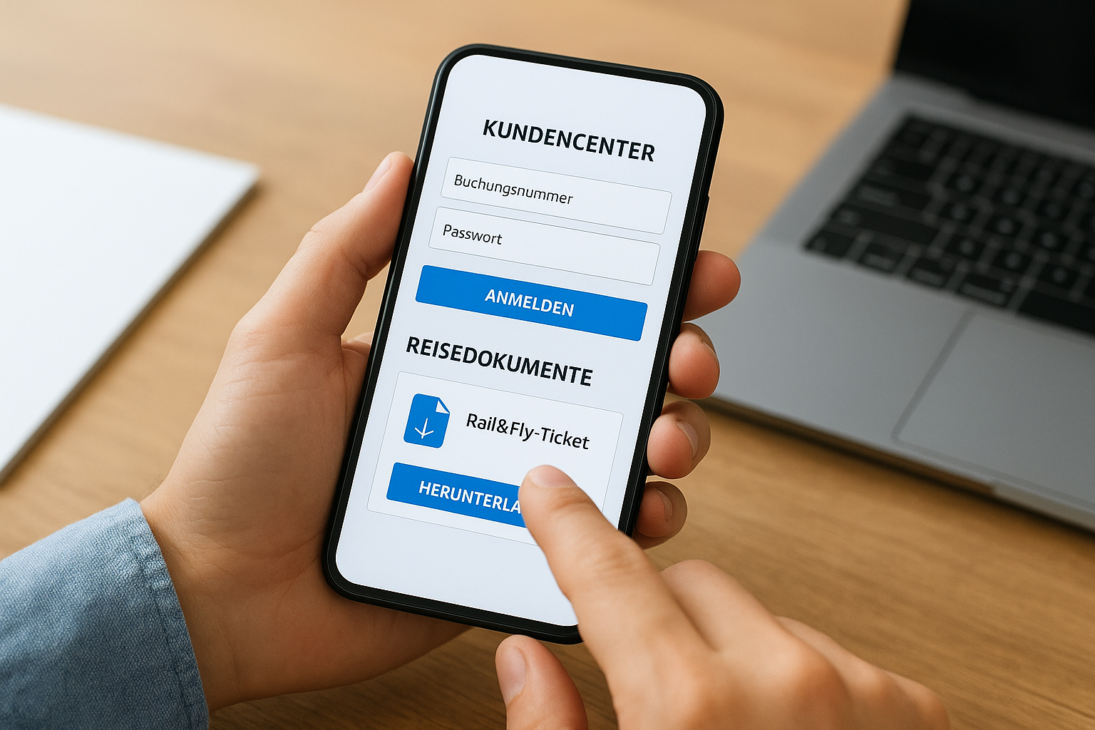 So l&auml;dst du dein Rail&Fly-Ticket herunter