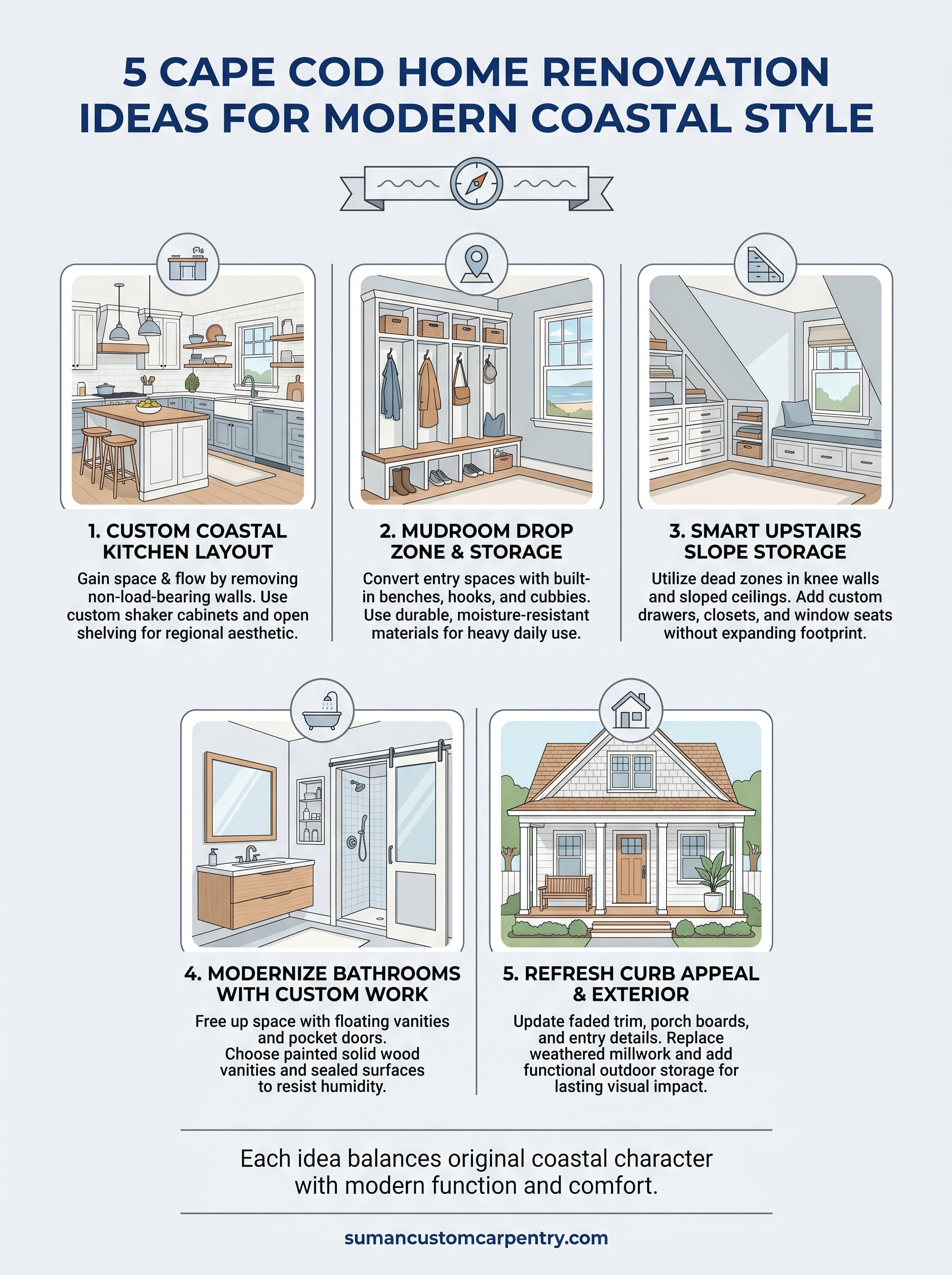 cape cod home renovation ideas infographic