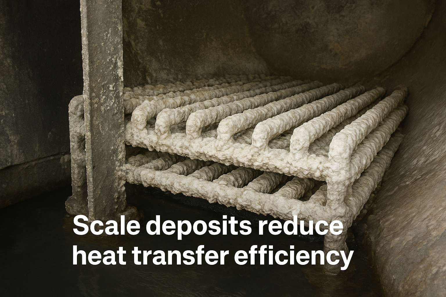Scale deposits reduce heat transfer efficiency