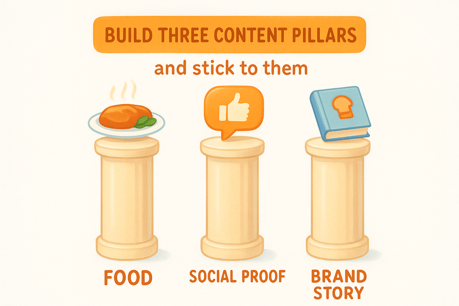 Build three content pillars and stick to them