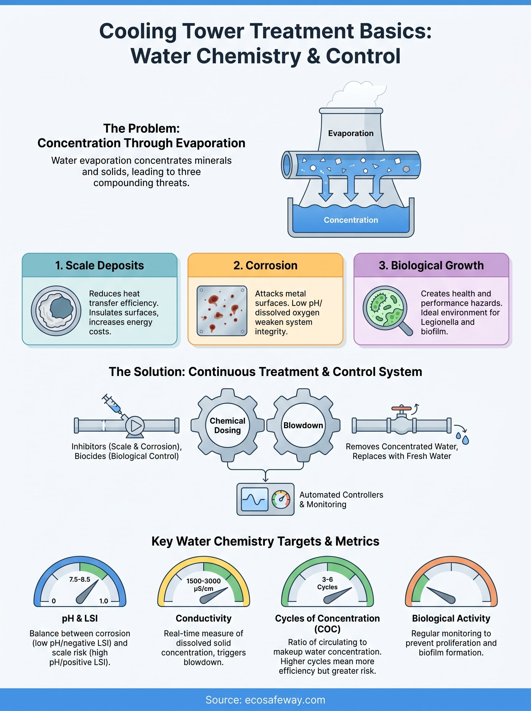 cooling tower treatment basics infographic