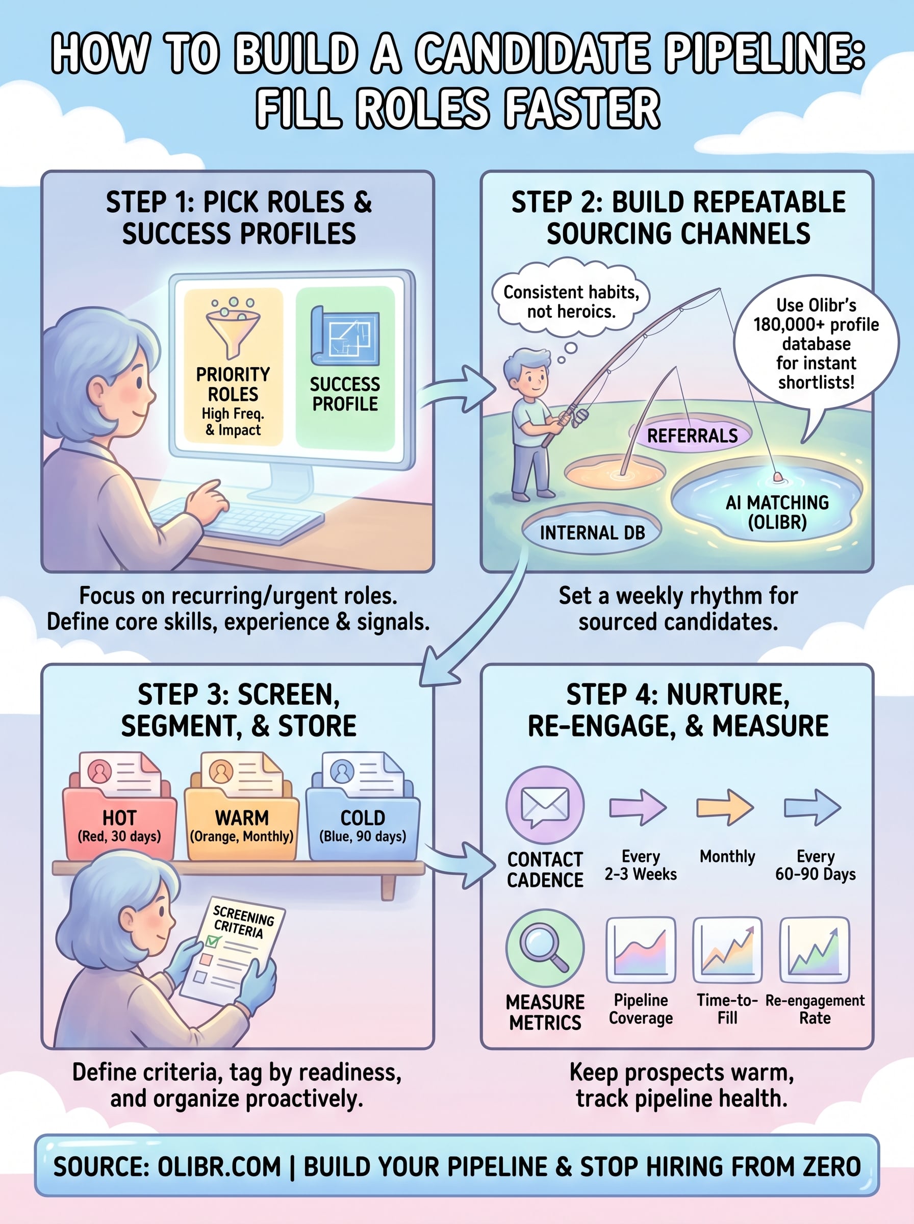 how to build a candidate pipeline infographic