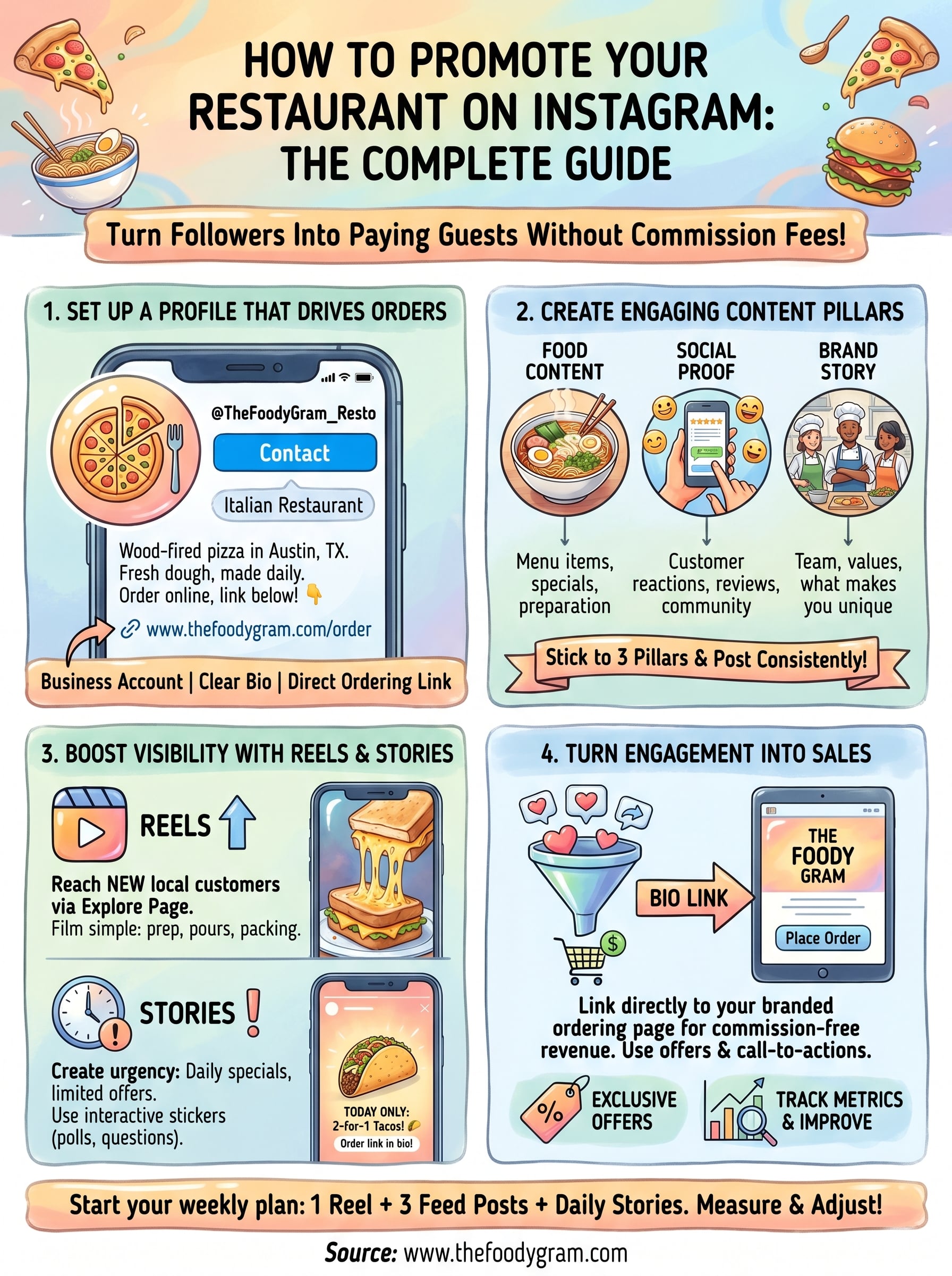 how to promote restaurant on instagram infographic