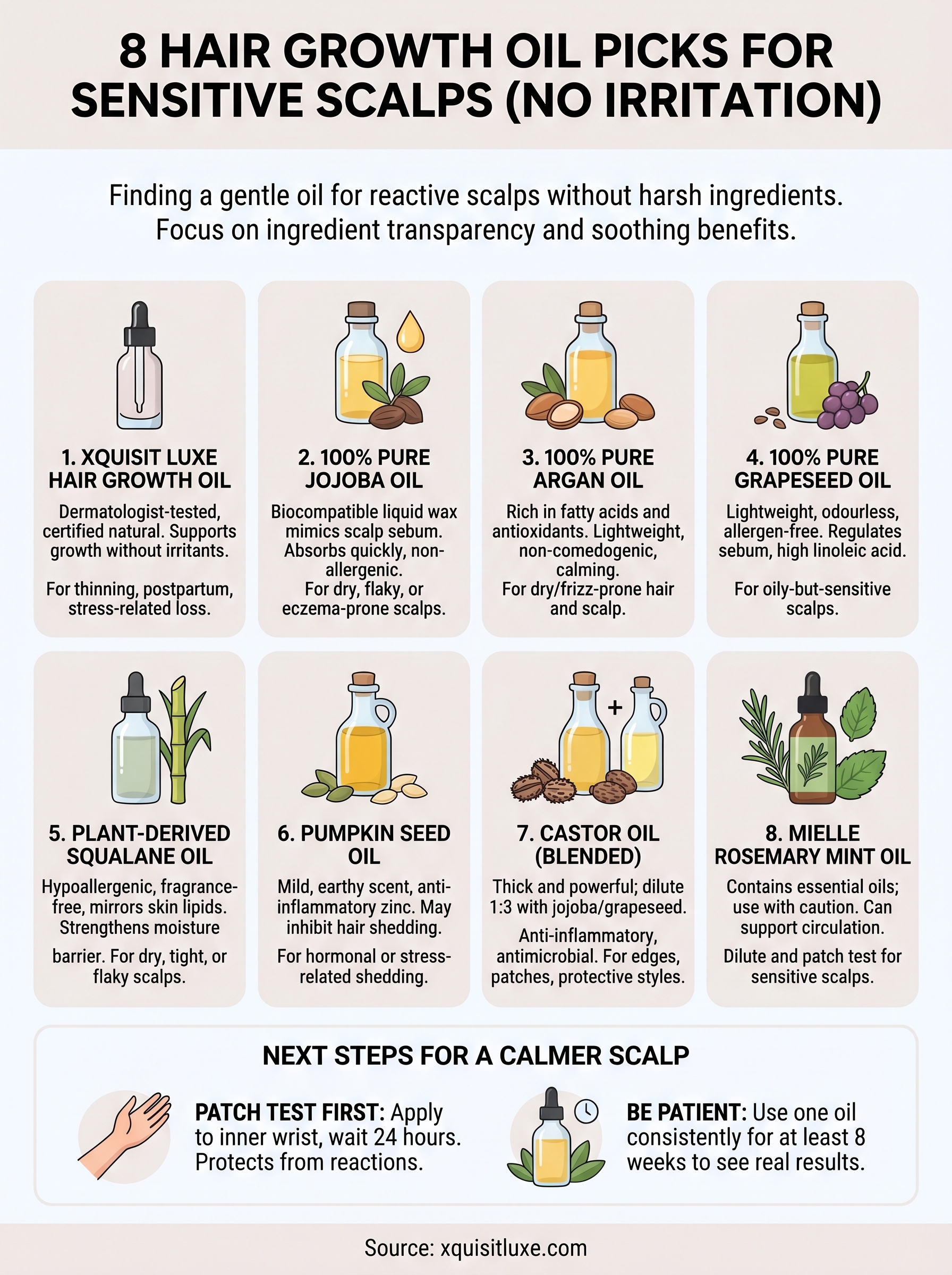 hair growth oil for sensitive scalp infographic