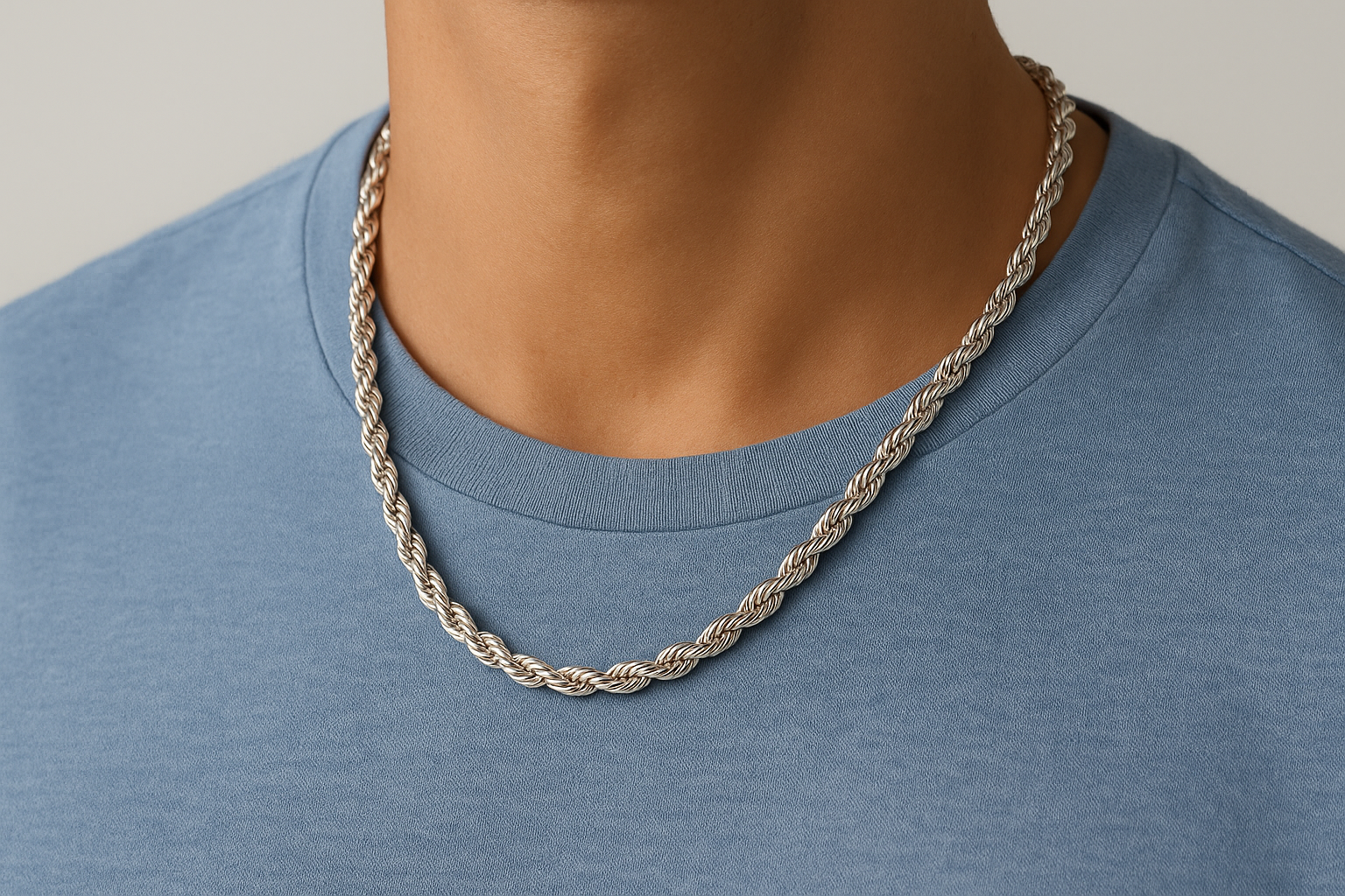2. 925 sterling silver rope chain