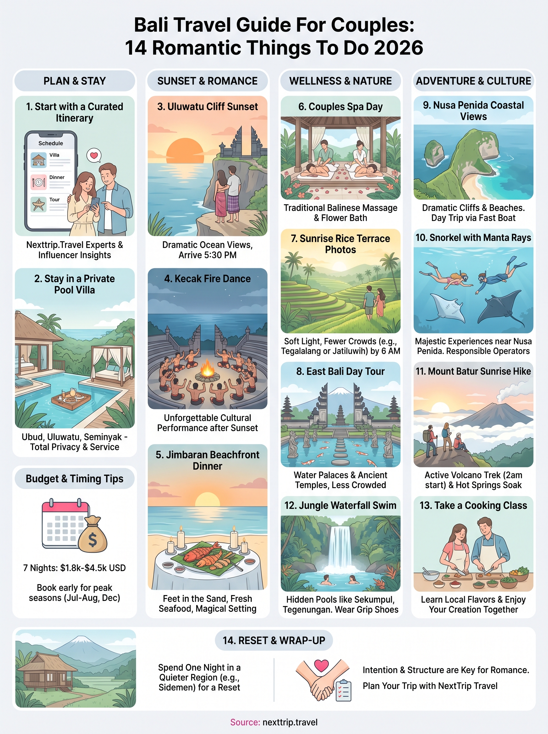 bali travel guide for couples infographic