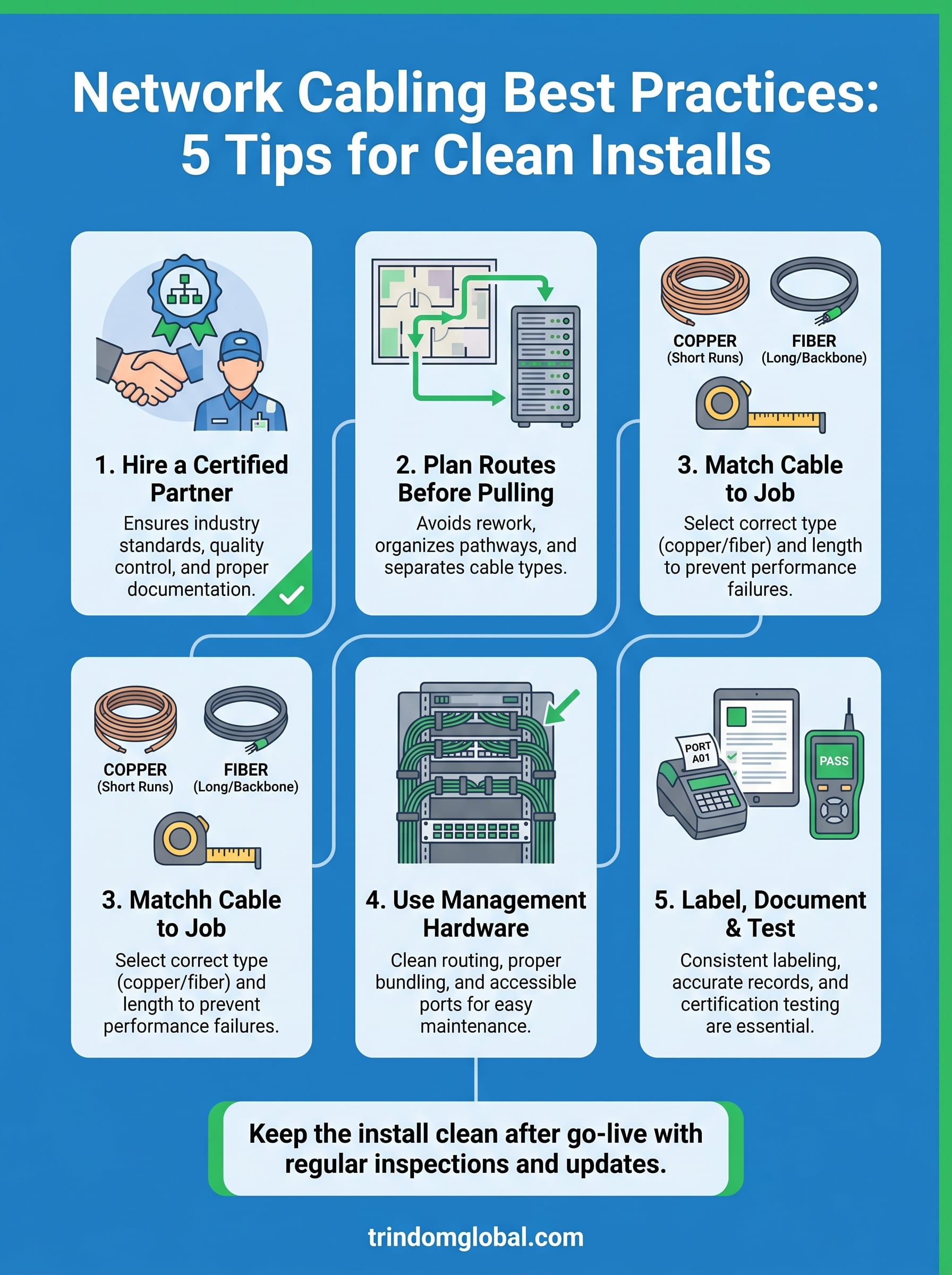 network cabling best practices infographic
