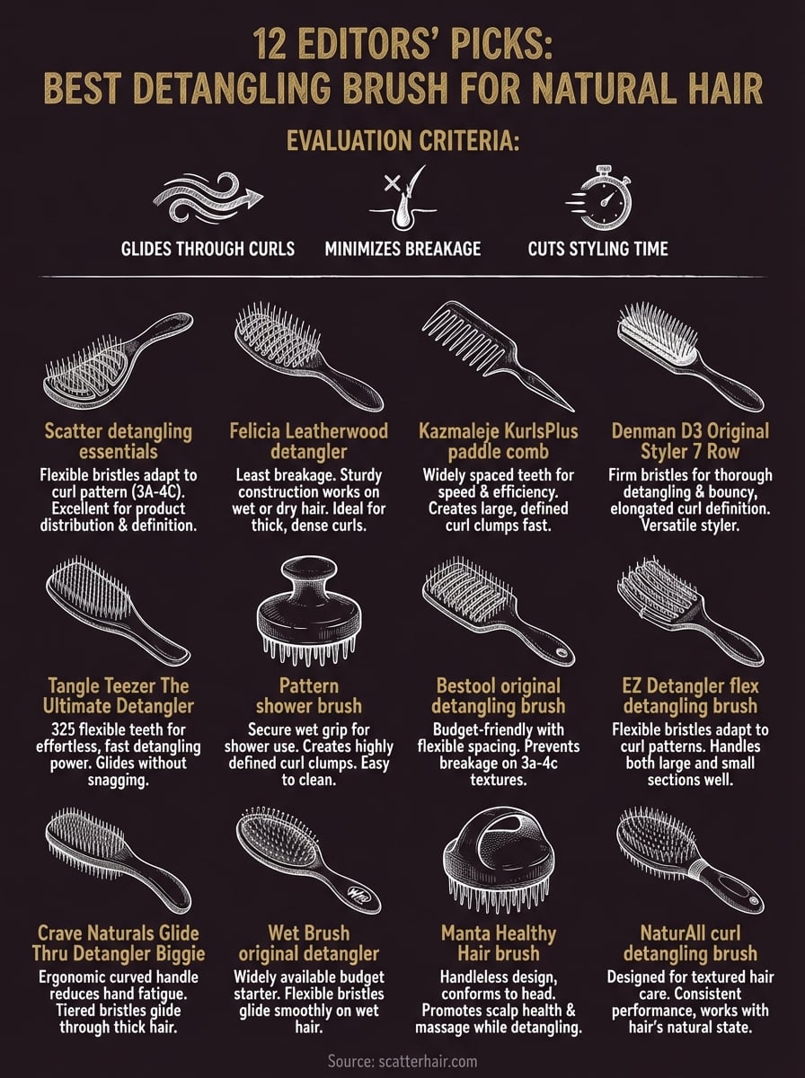 best detangling brush for natural hair infographic