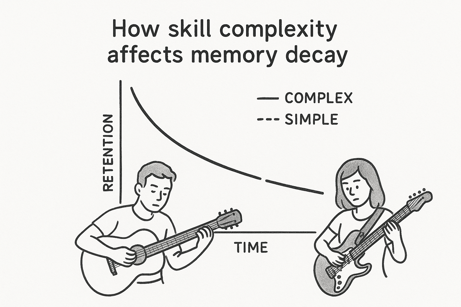 How skill complexity affects memory decay