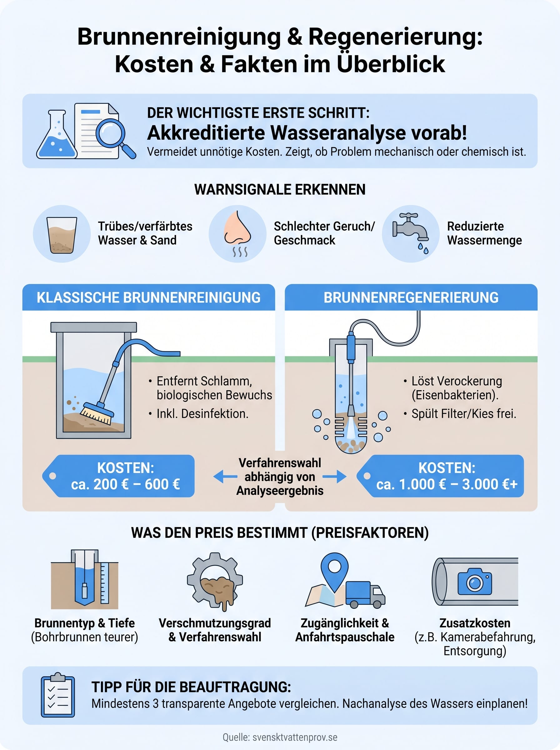 brunnen reinigen lassen kosten infographic