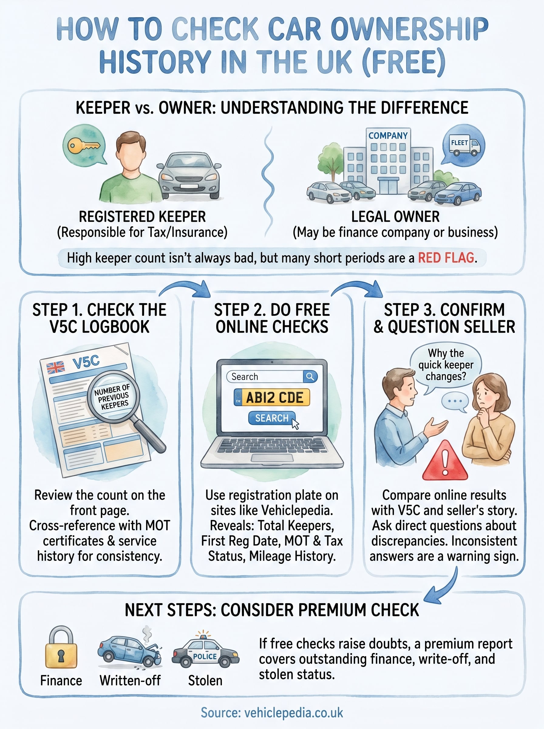 how to check car ownership history infographic