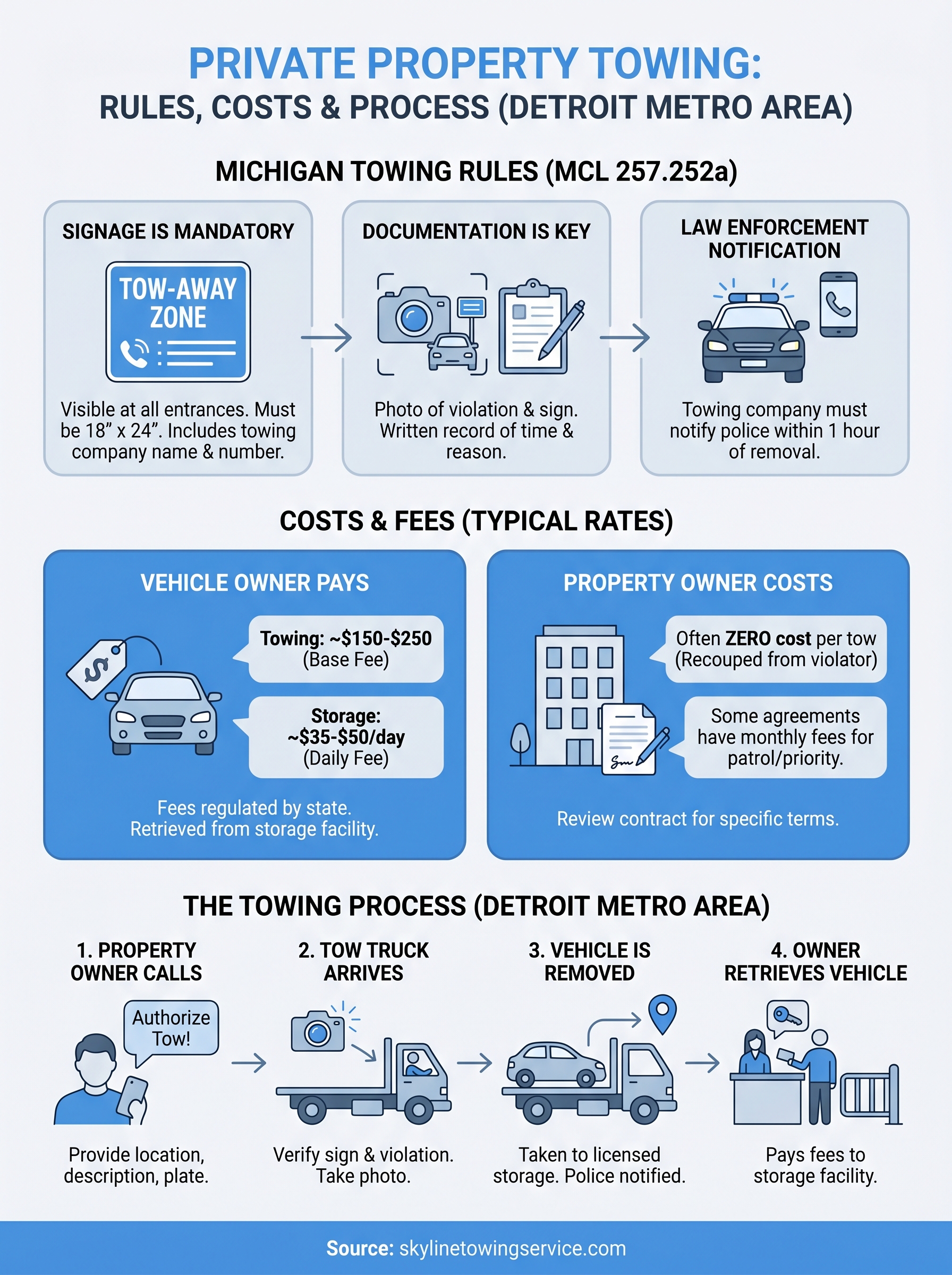 private property towing service infographic