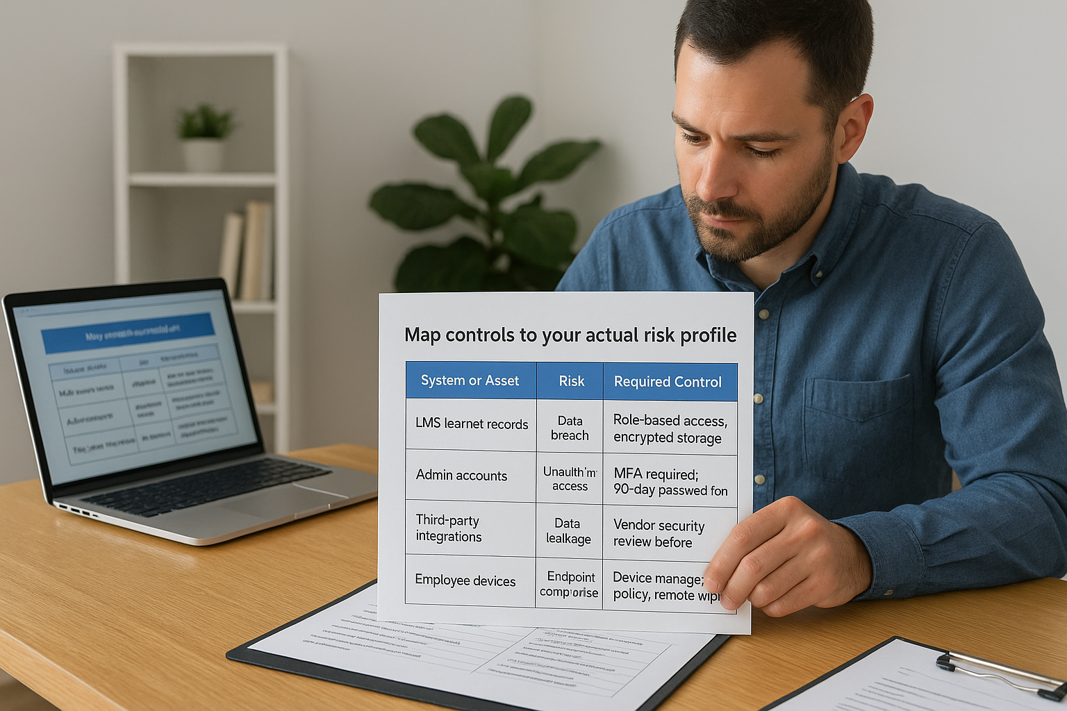 Map controls to your actual risk profile