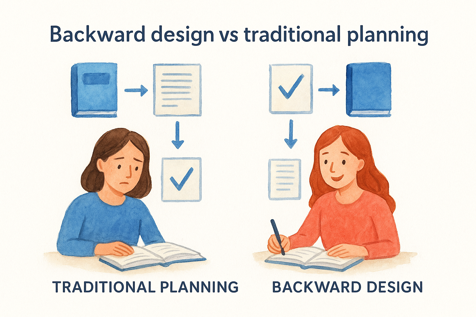 Backward design vs traditional planning