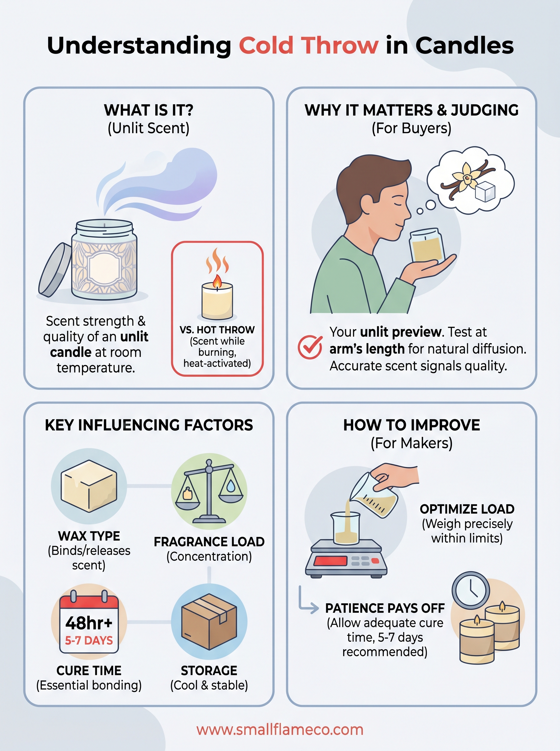 what is cold throw in candles infographic