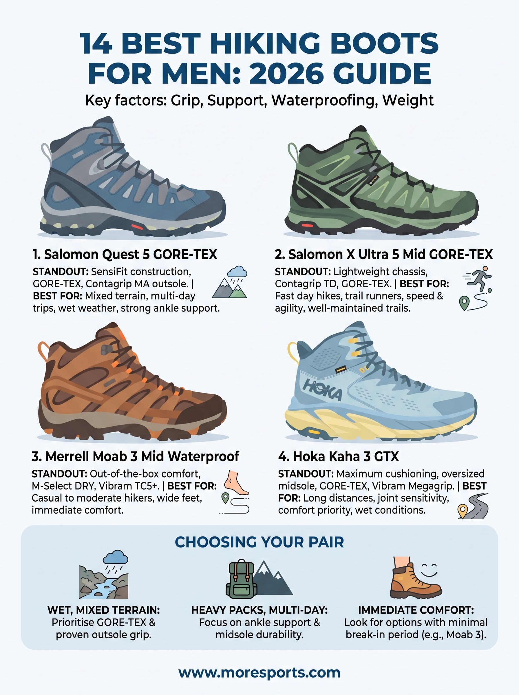 hiking boots for men infographic
