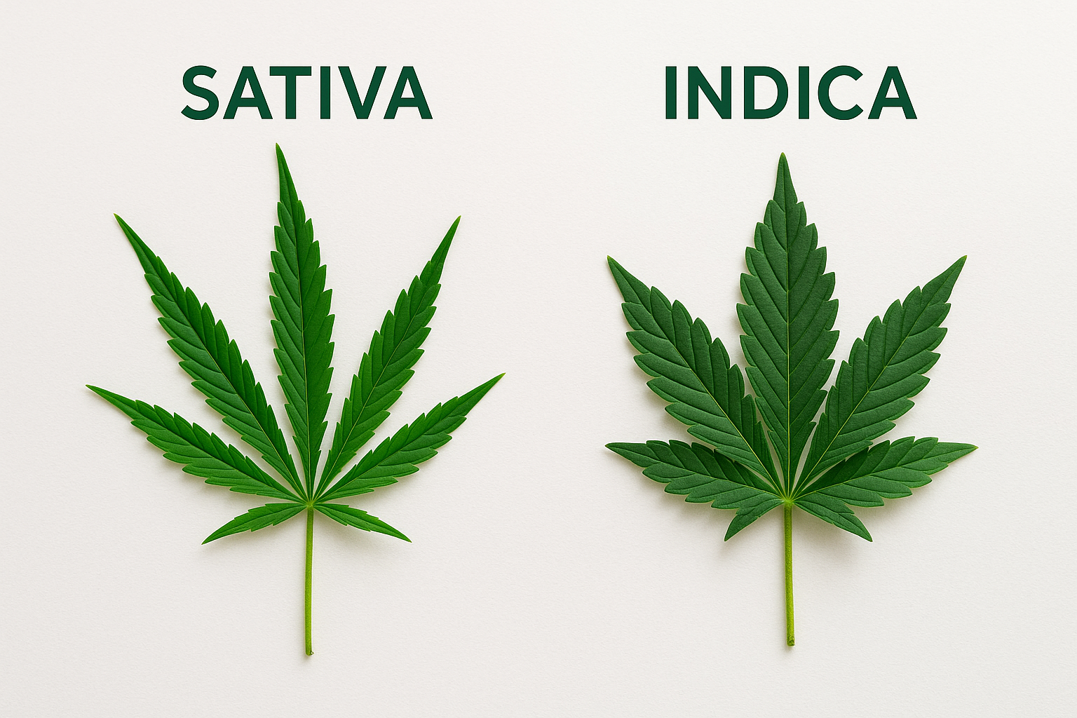 The difference between sativa and indica