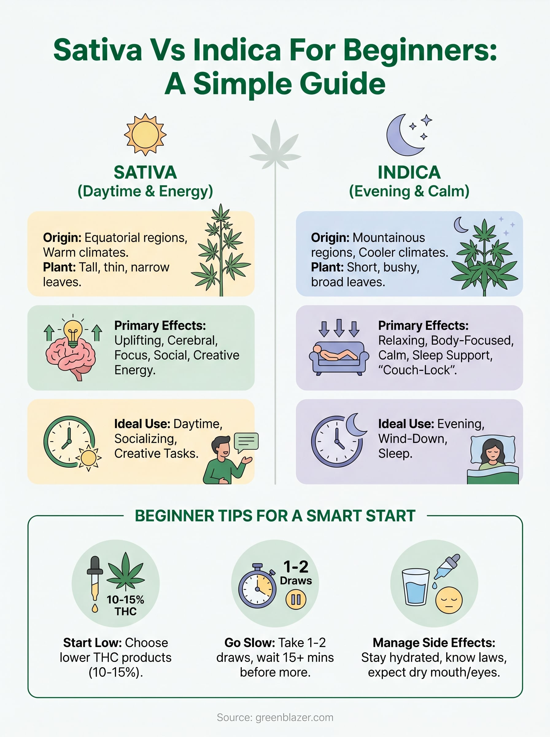 sativa vs indica for beginners infographic