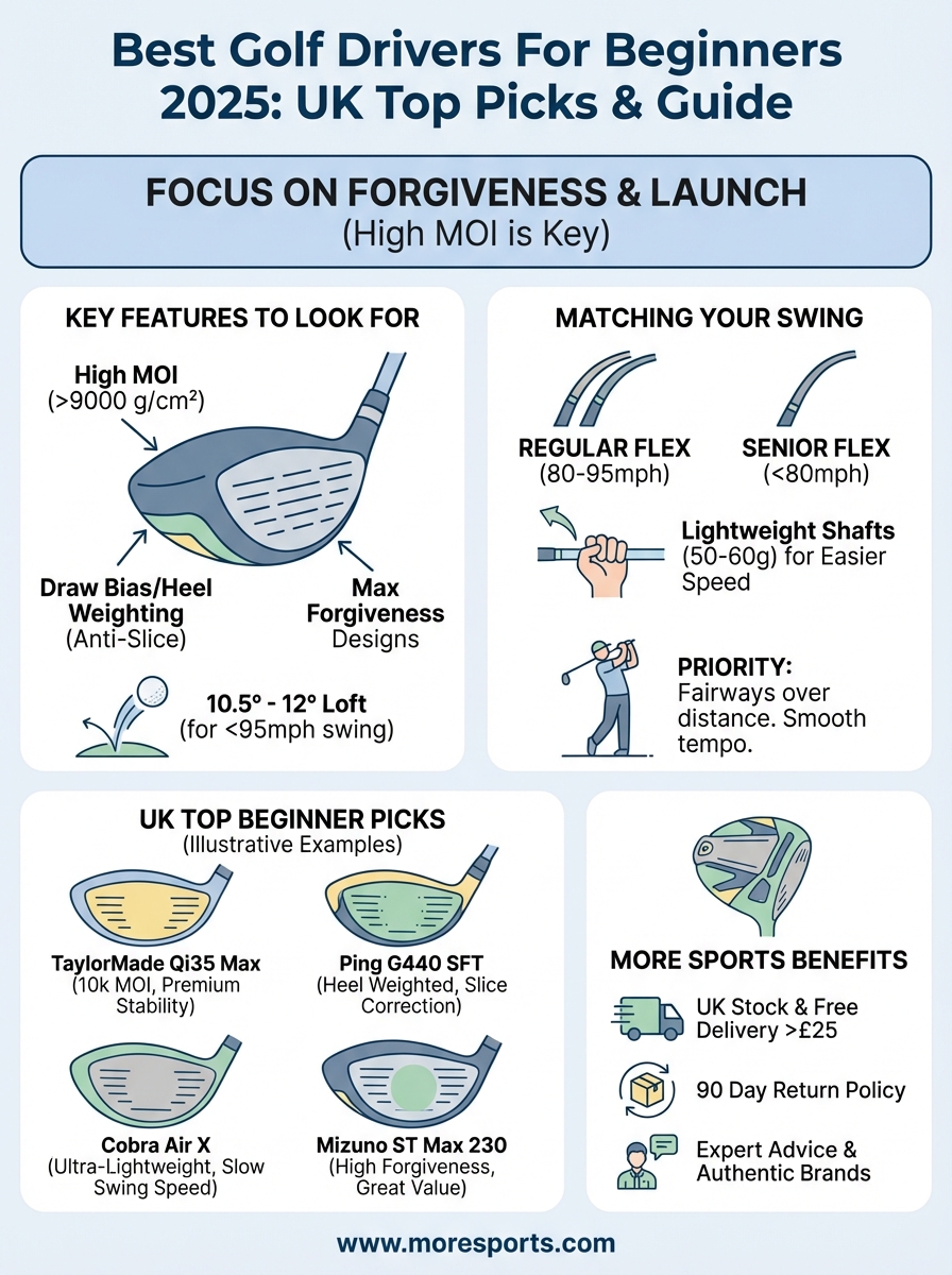 best golf drivers for beginners infographic