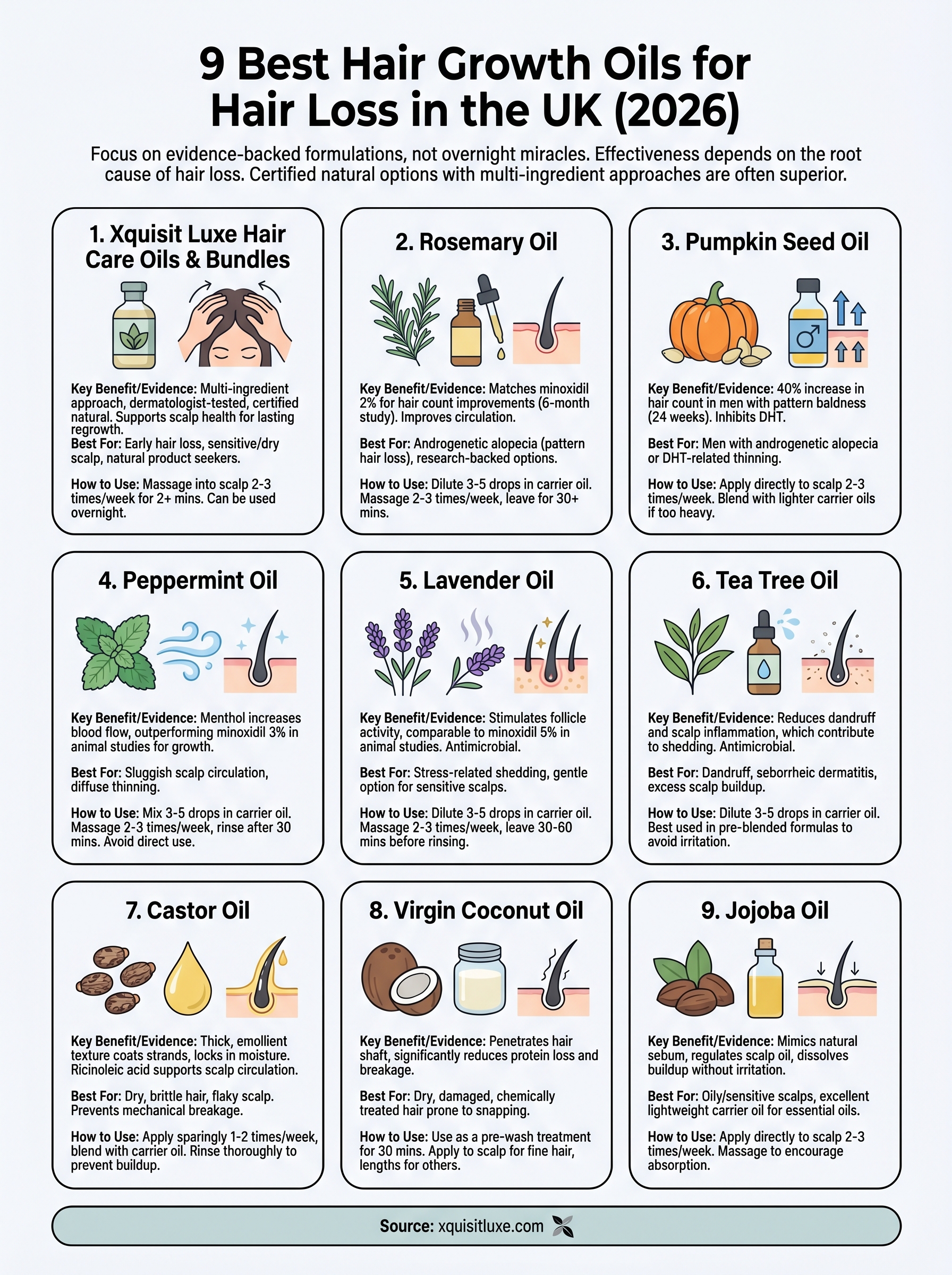 hair growth oil for hair loss infographic