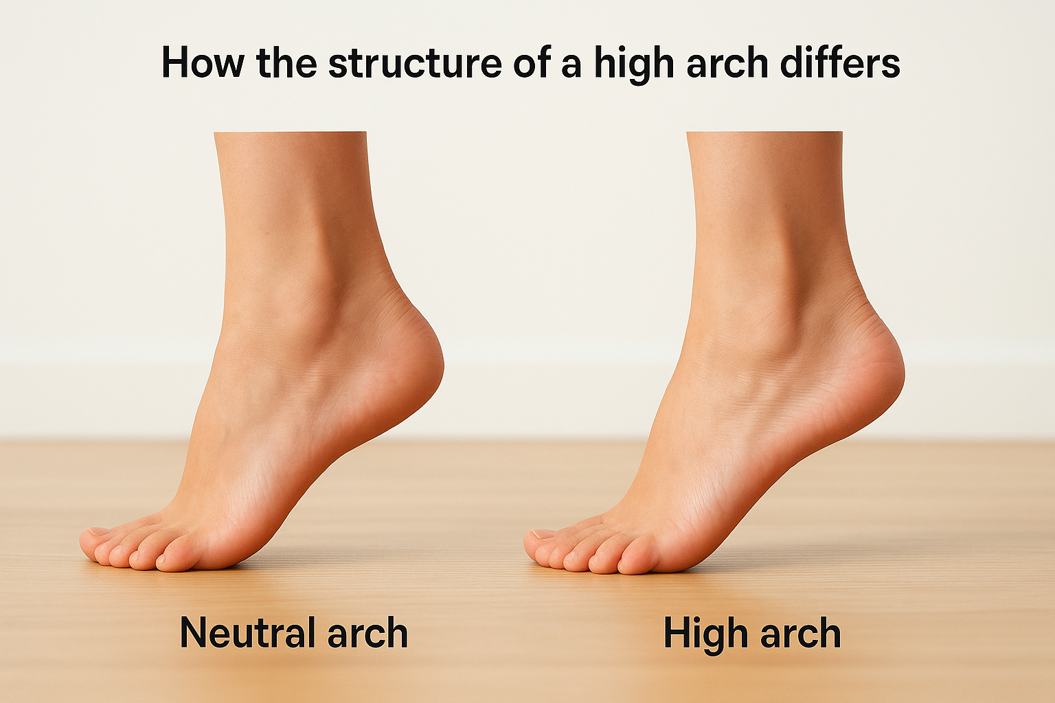 How the structure of a high arch differs
