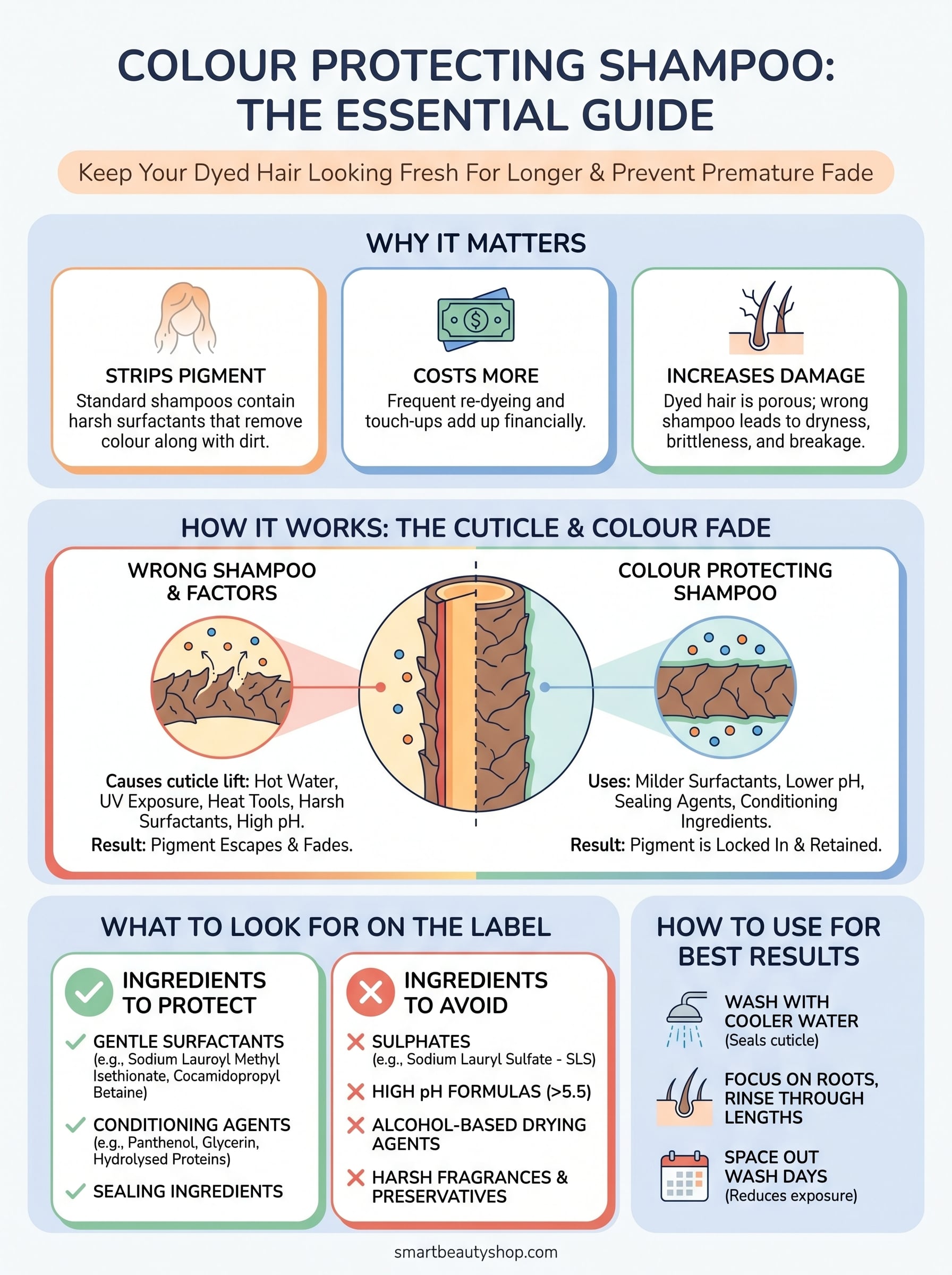 colour protecting shampoo infographic