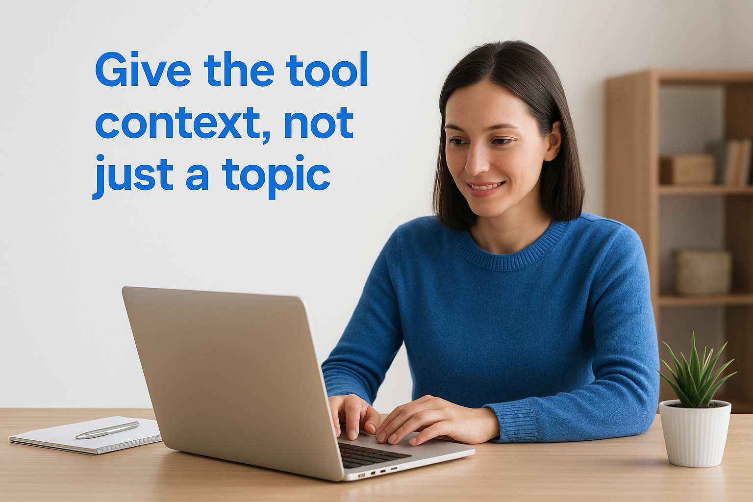 Give the tool context, not just a topic