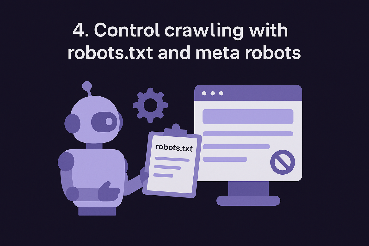 4. Control crawling with robots.txt and meta robots
