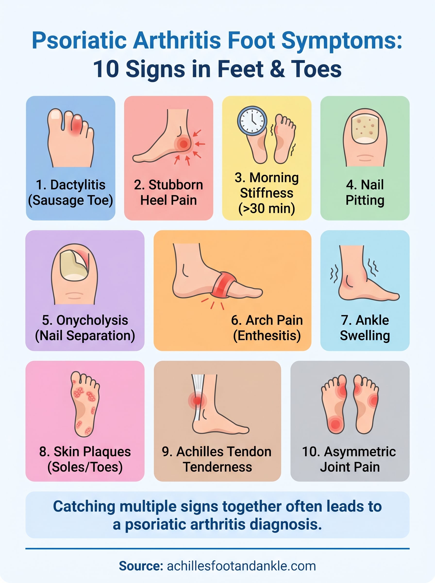 psoriatic arthritis foot symptoms infographic