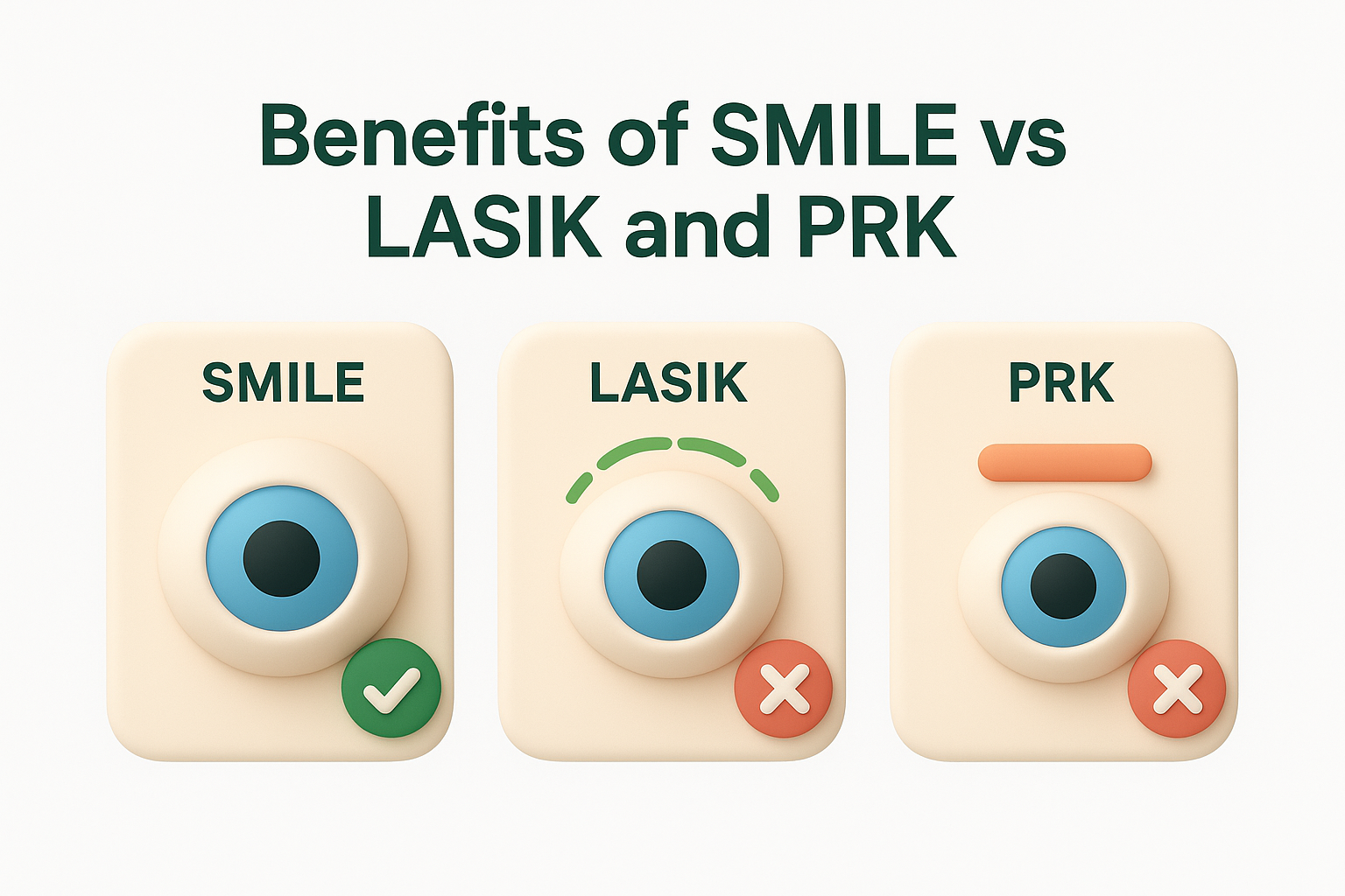 Benefits of SMILE vs LASIK and PRK