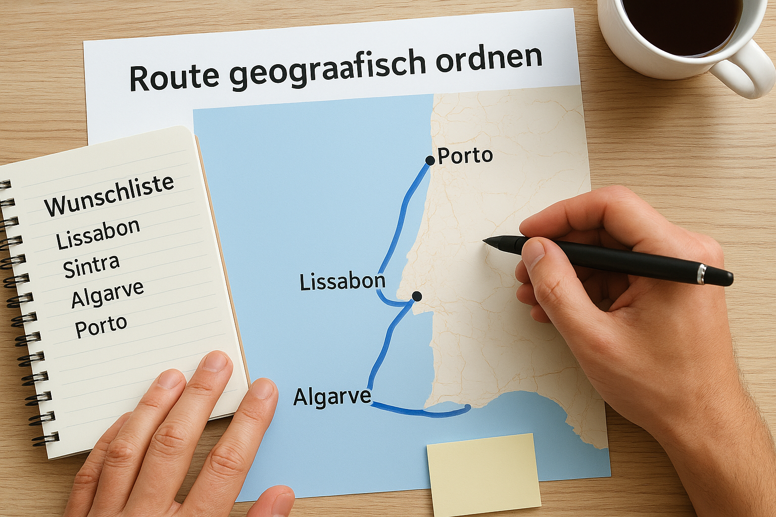 Route geografisch ordnen