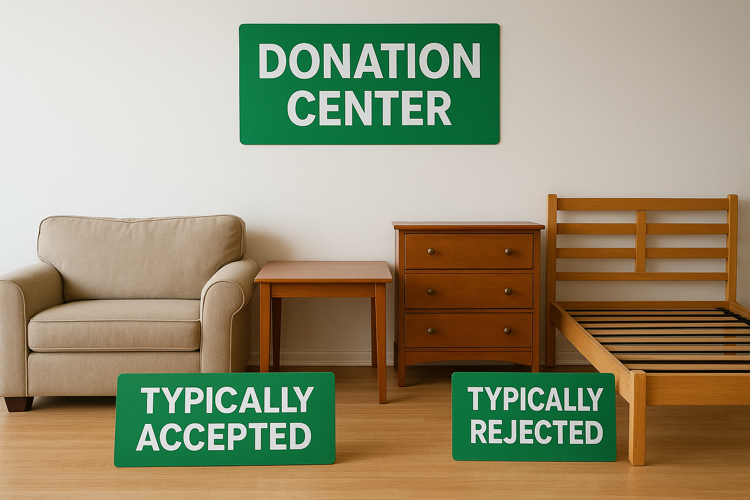 What donation centers accept and reject