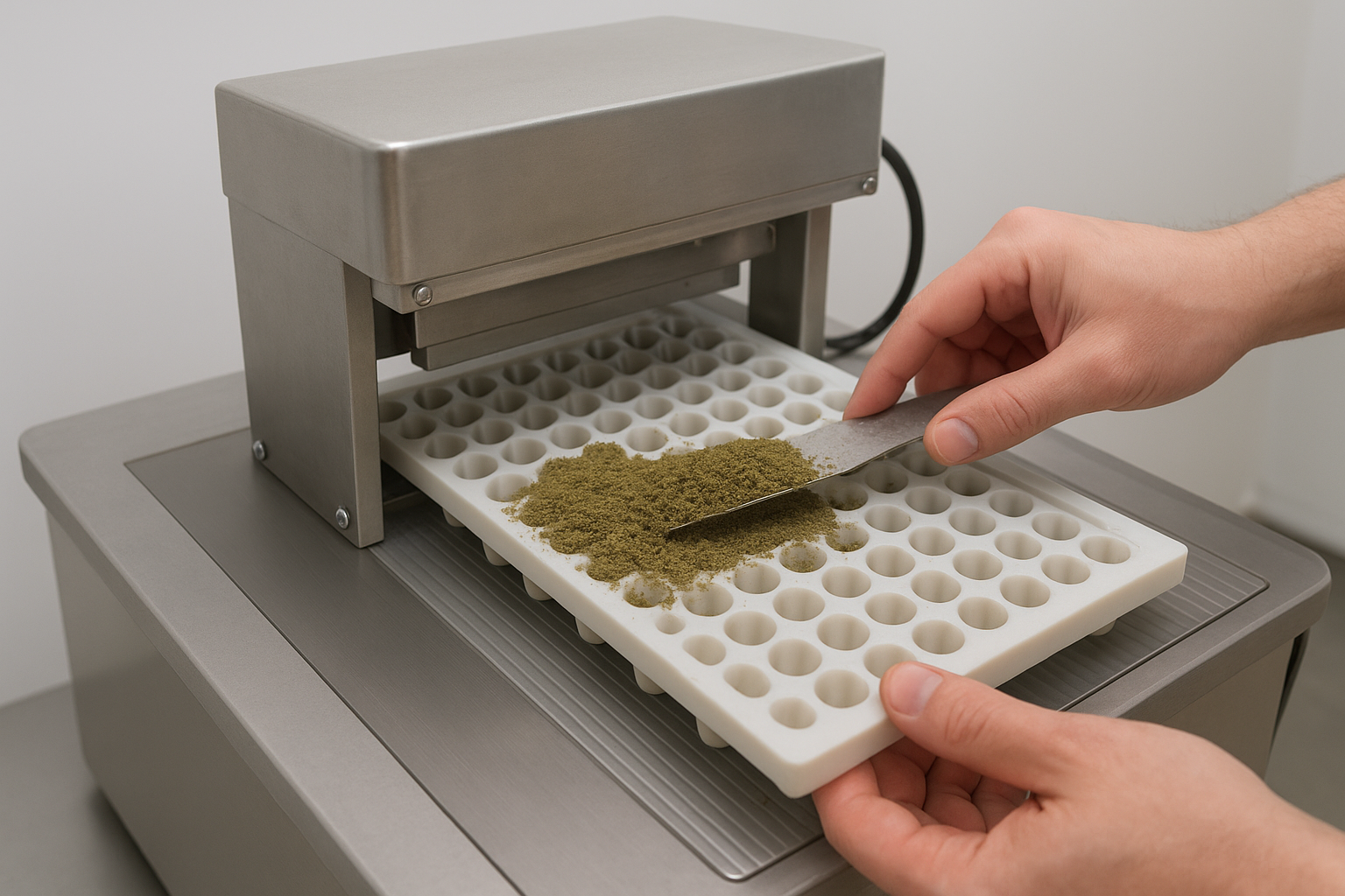 How the tray-and-vibration system works
