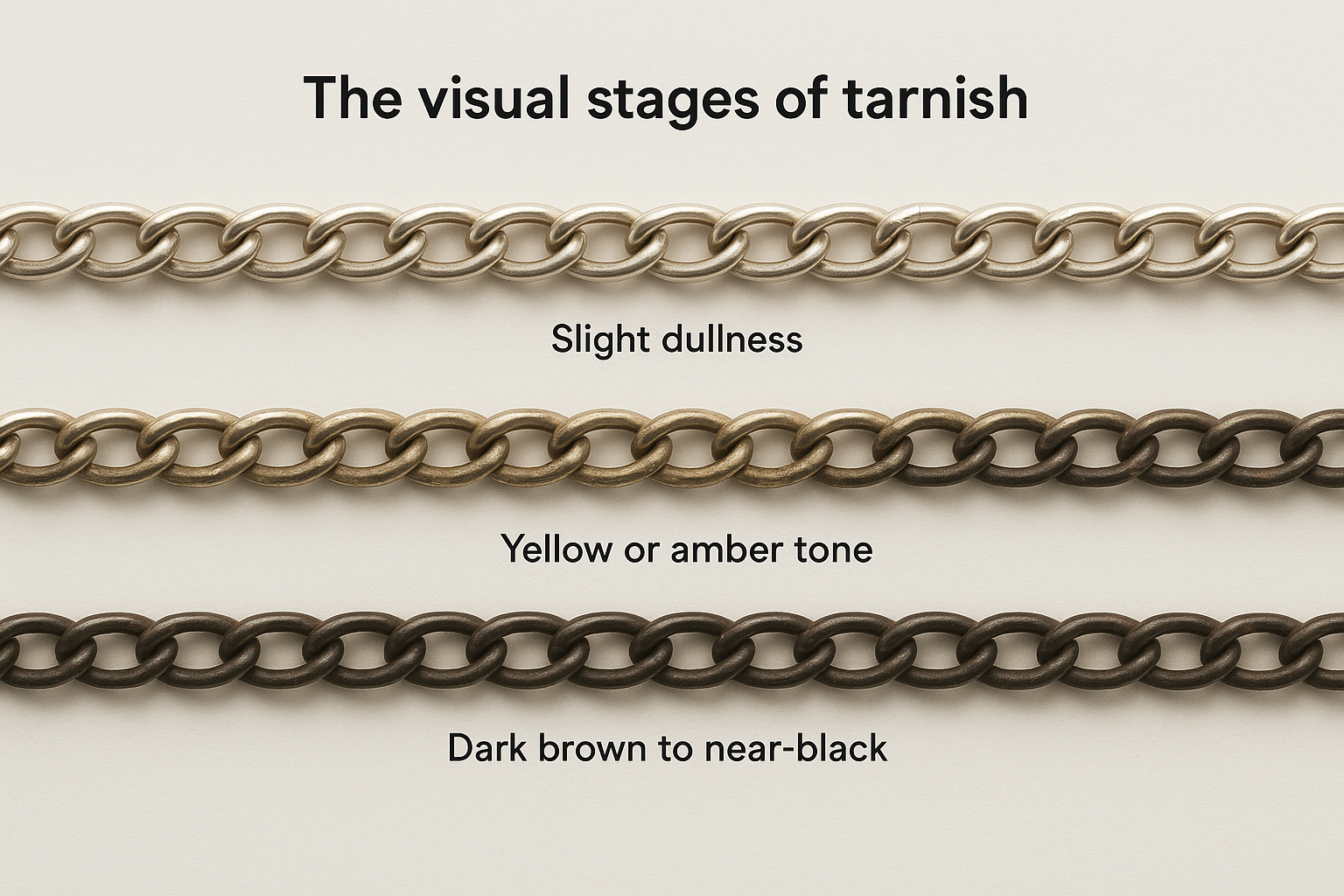 The visual stages of tarnish